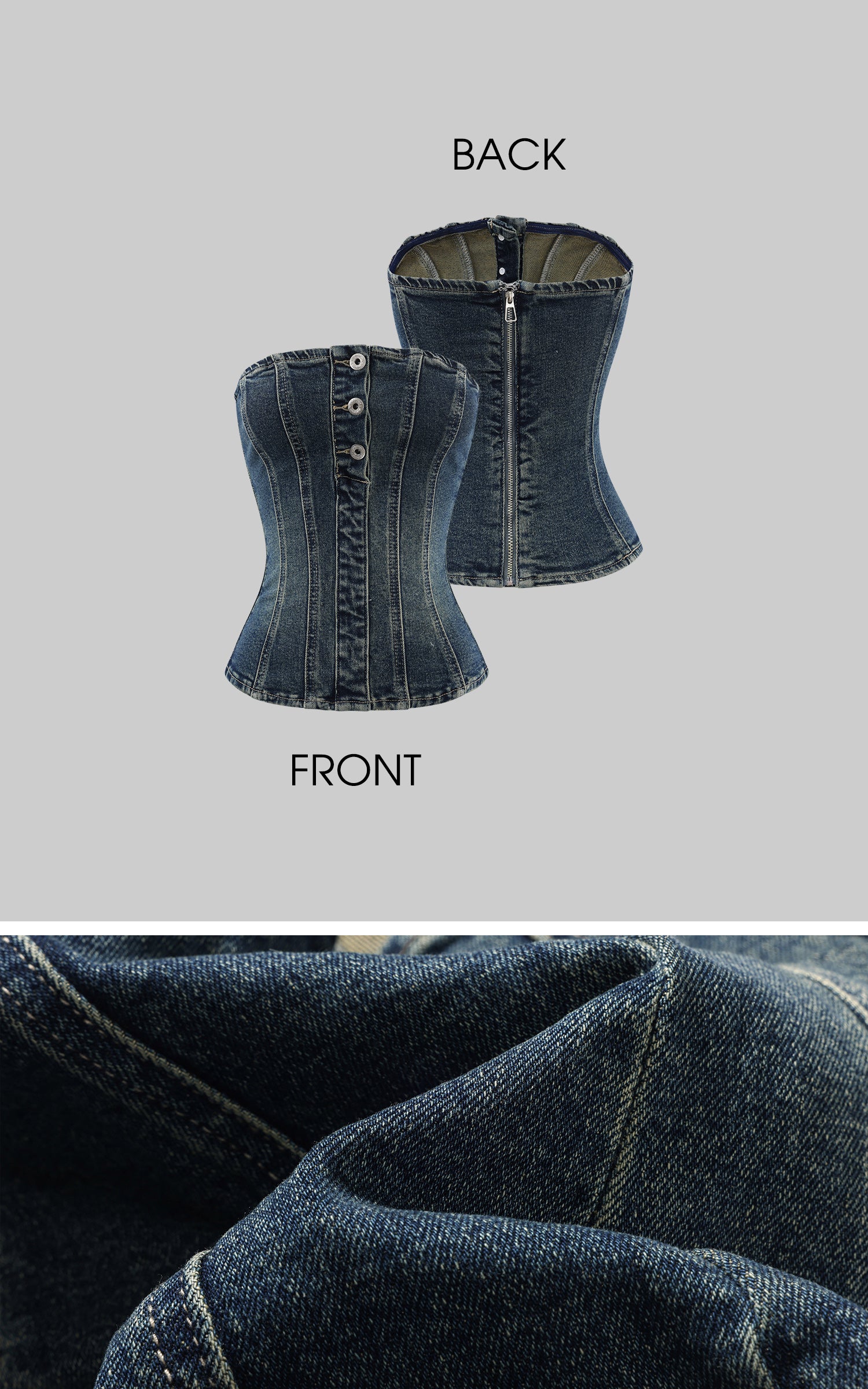 デニムビスチェ＆ワイドレッグパンツセット