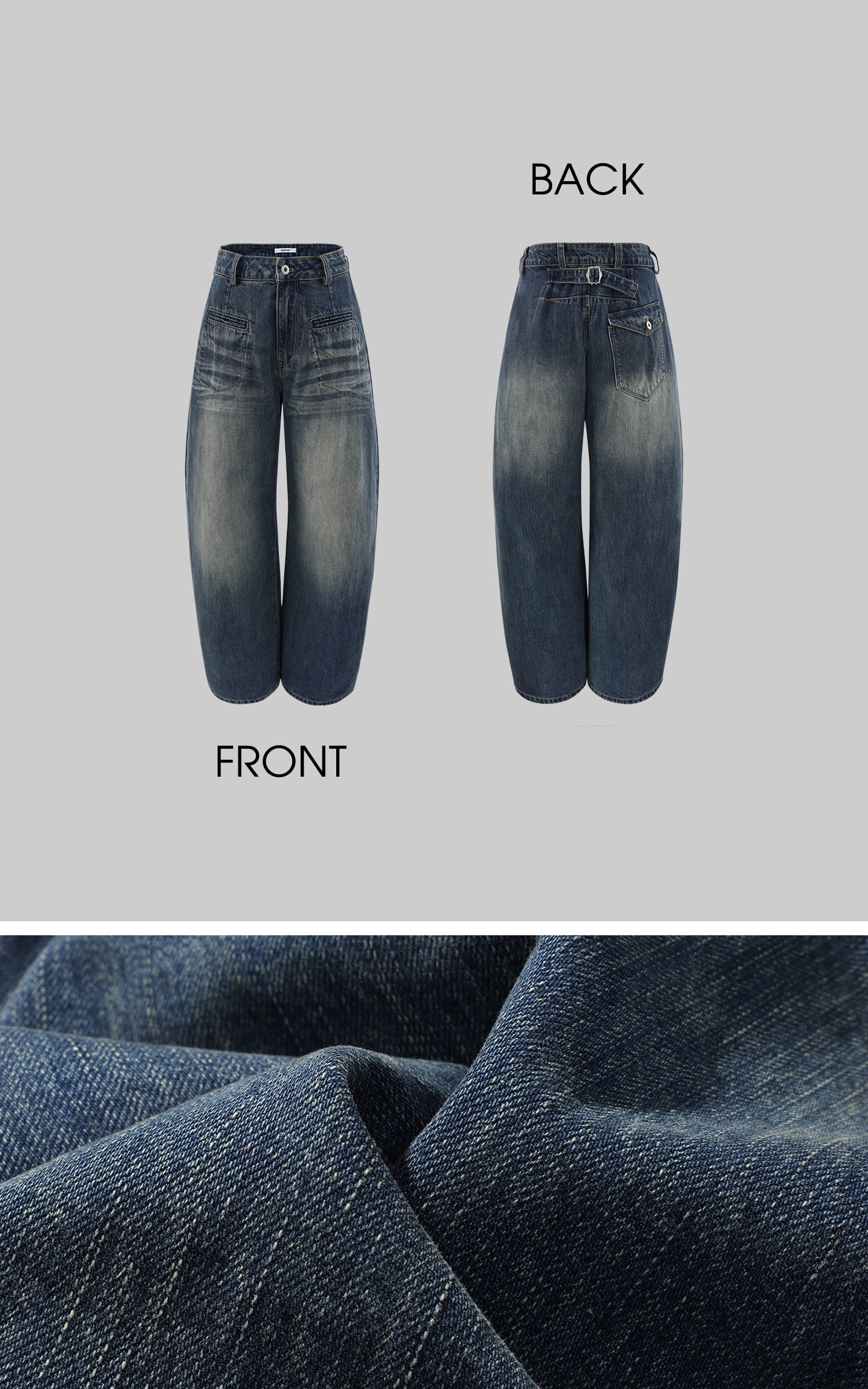 WARDEN EDGE 解体されたワイドレッグウォッシュデニムパンツ