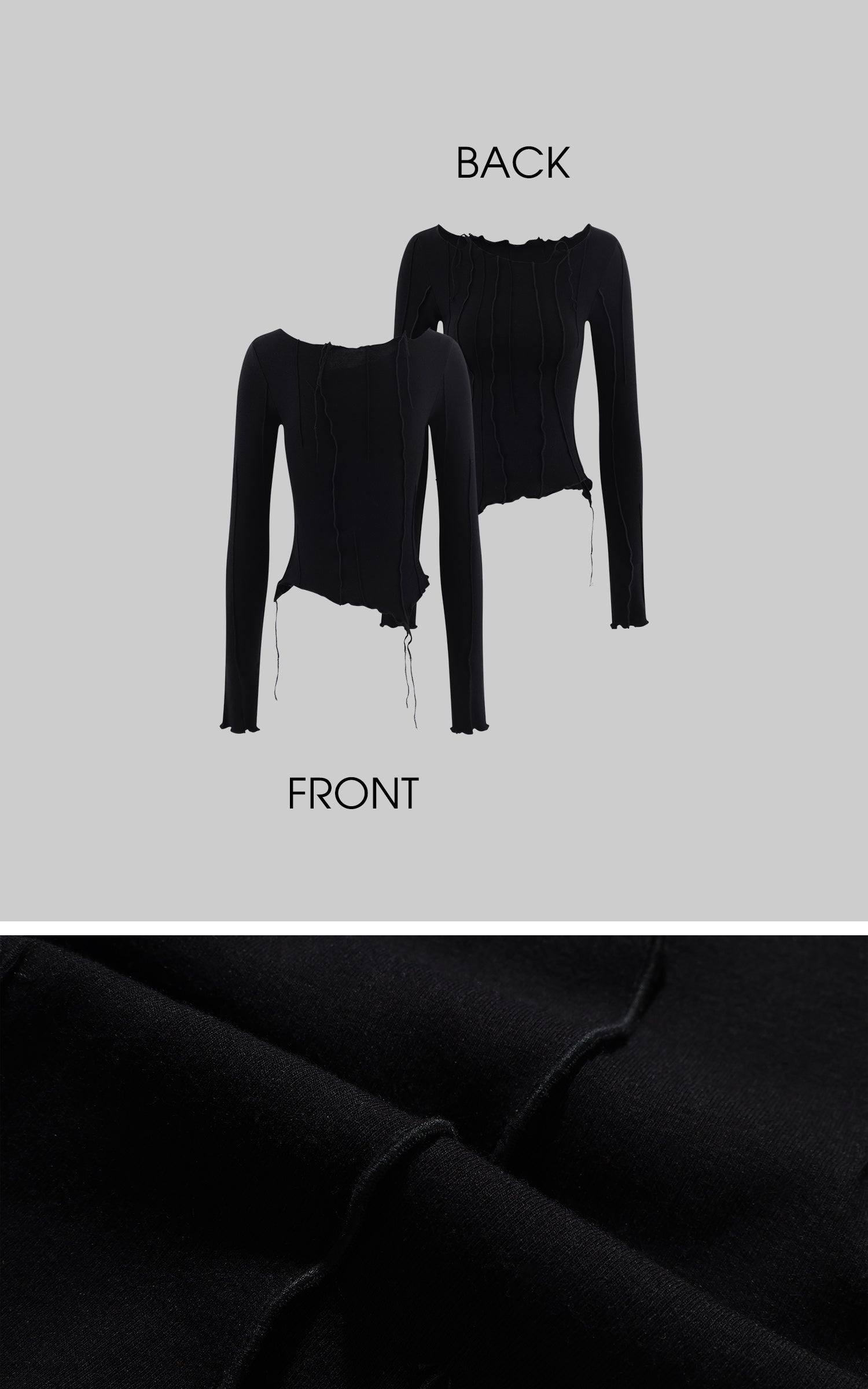 Low pixel ウェーブシームフィットロングスリーブTシャツ