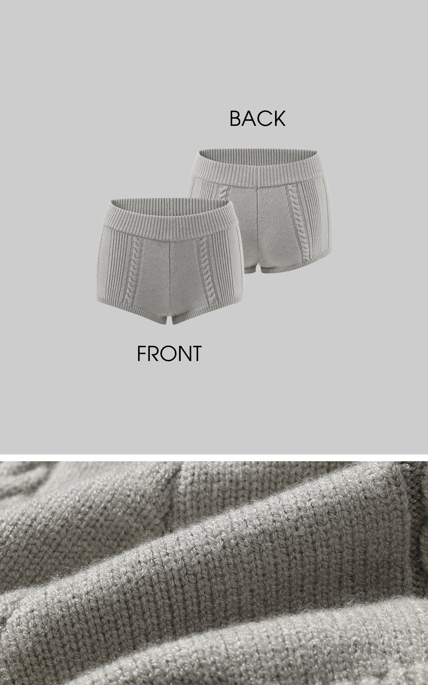 Rase le sol ケーブル編みハイウエストニットショーツ