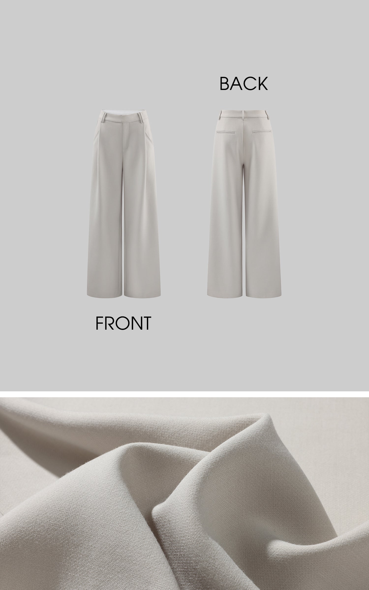 ROVENTE ハイウエストワイドレッグテーラードパンツ