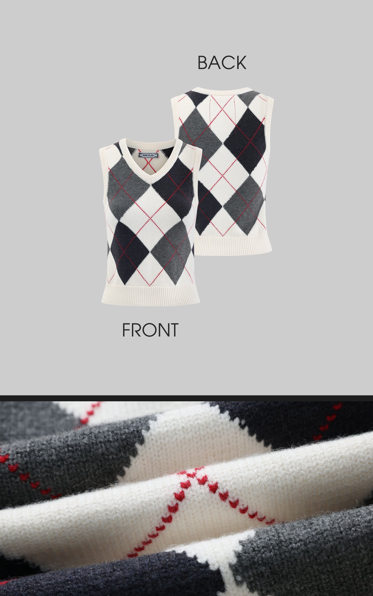 Rase le sol Wool-Blend Argyle Knitted Vest - PINKPARKS