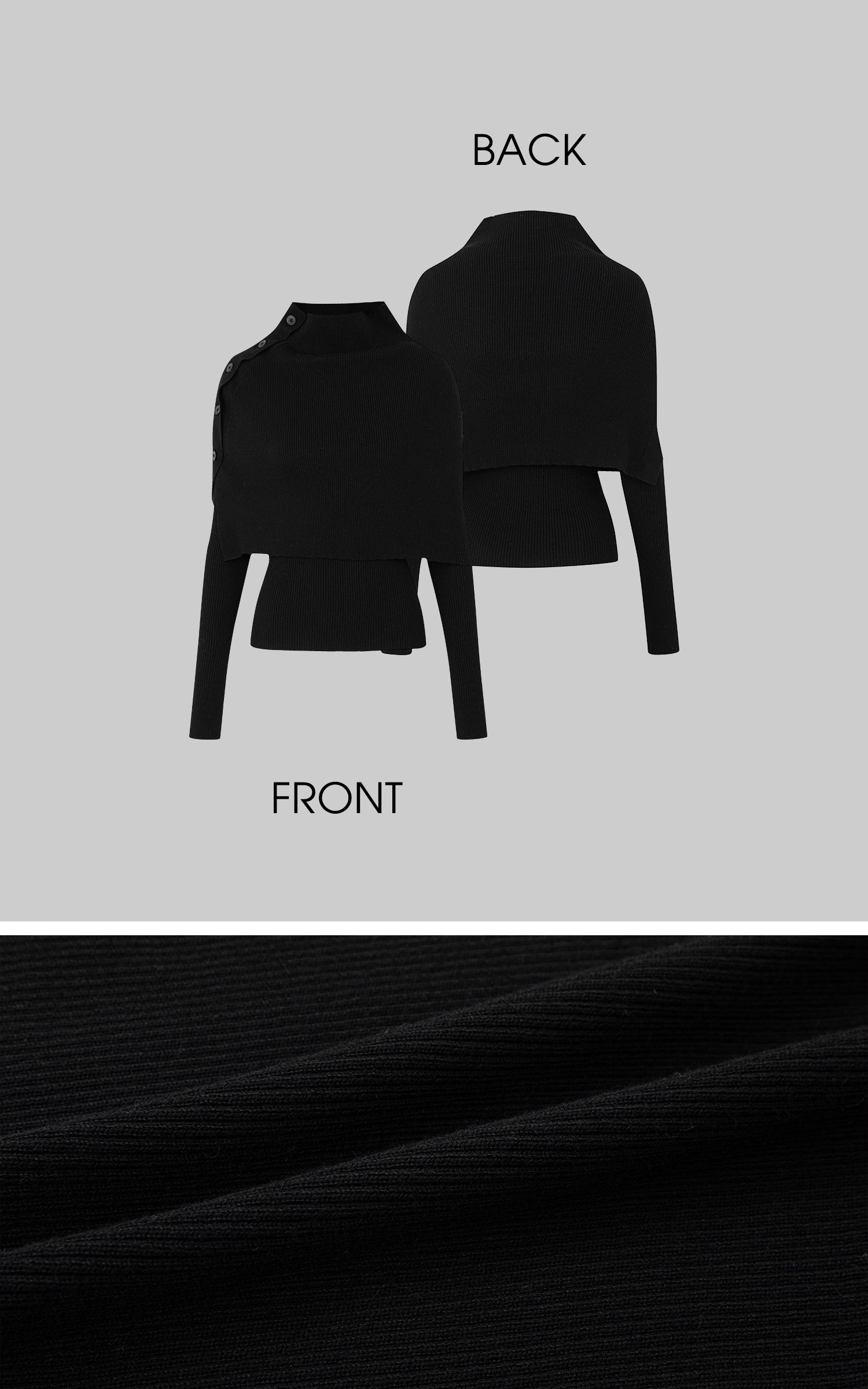 IAMXIAA ニットケープ &amp; リブベーストップの2ピースセット