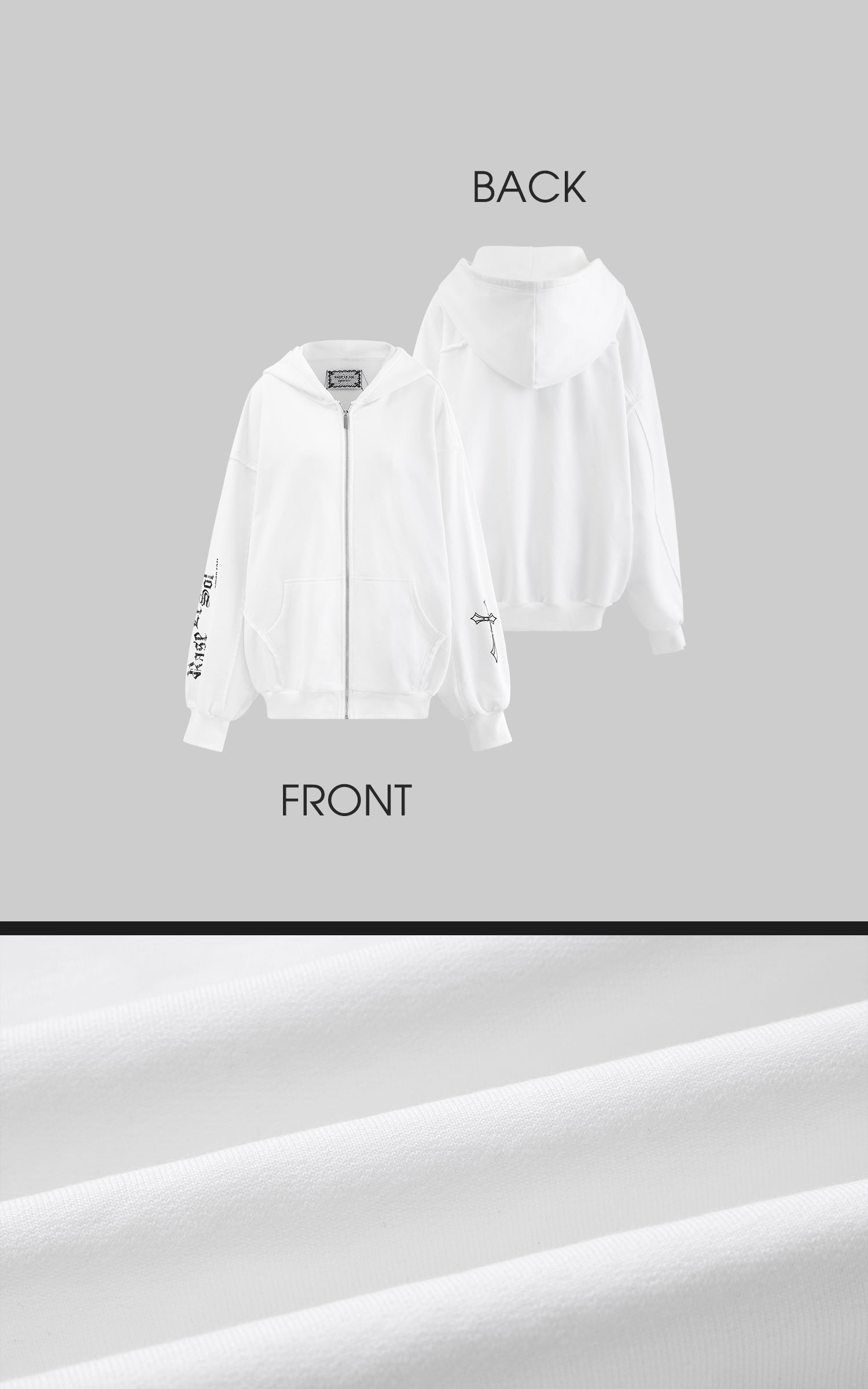 Rase le sol オーバーサイズ フーデッド ジップアップ スウェットシャツ