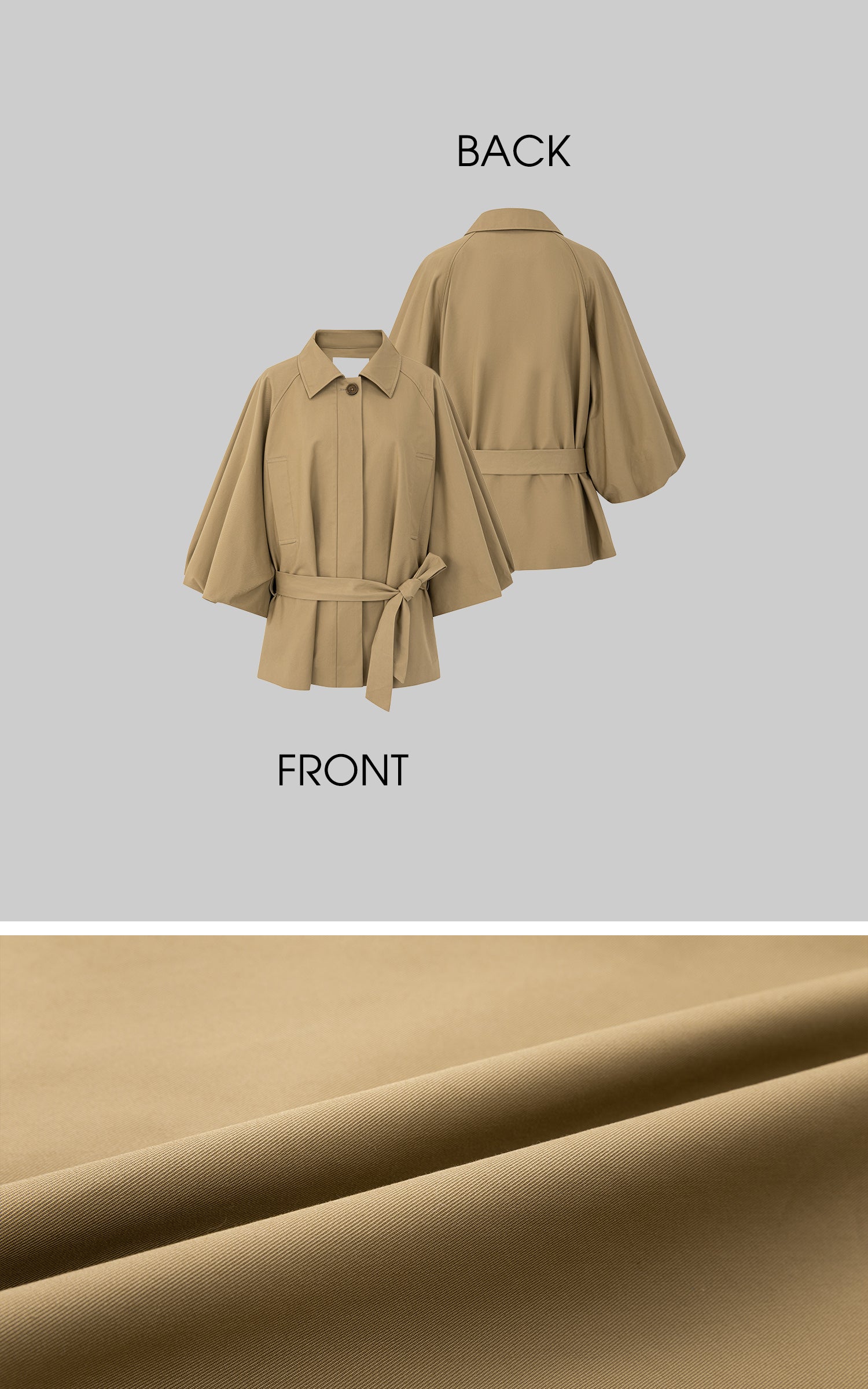 IAMXIAA Belted Relaxed Trench Jacket