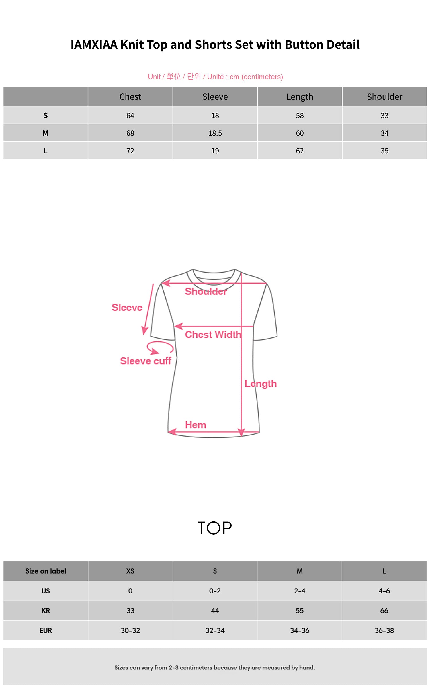 IAMXIAA ボタンディテール付きニットトップ＆ショーツセット