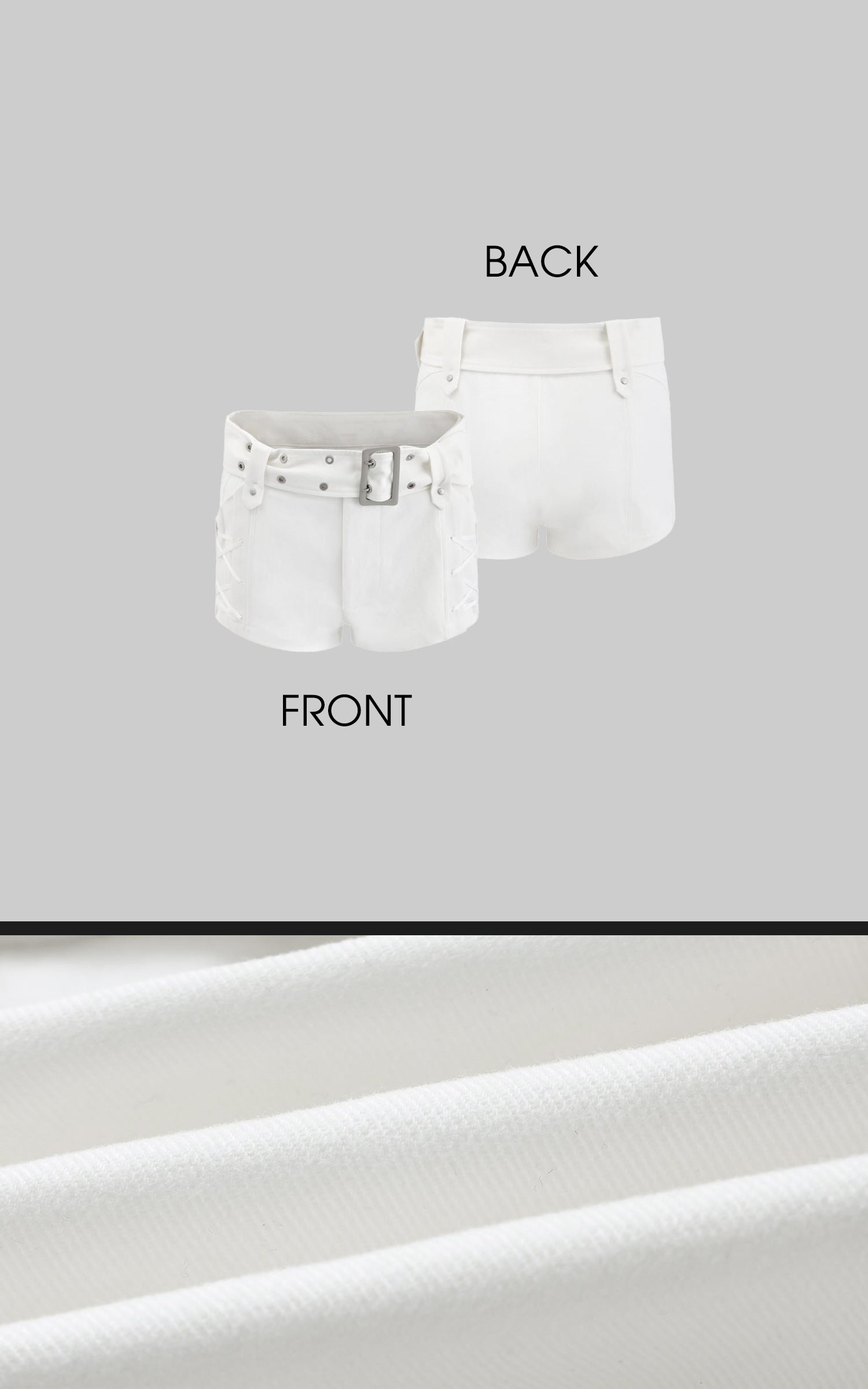 Rase le sol Low-Rise Belted Shorts with Side Lace-Up Detailing - PINKPARKS