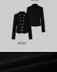 IAMXIAA スカルプトフィットとメタルボタンディテール付きダブルブレストウールジャケット