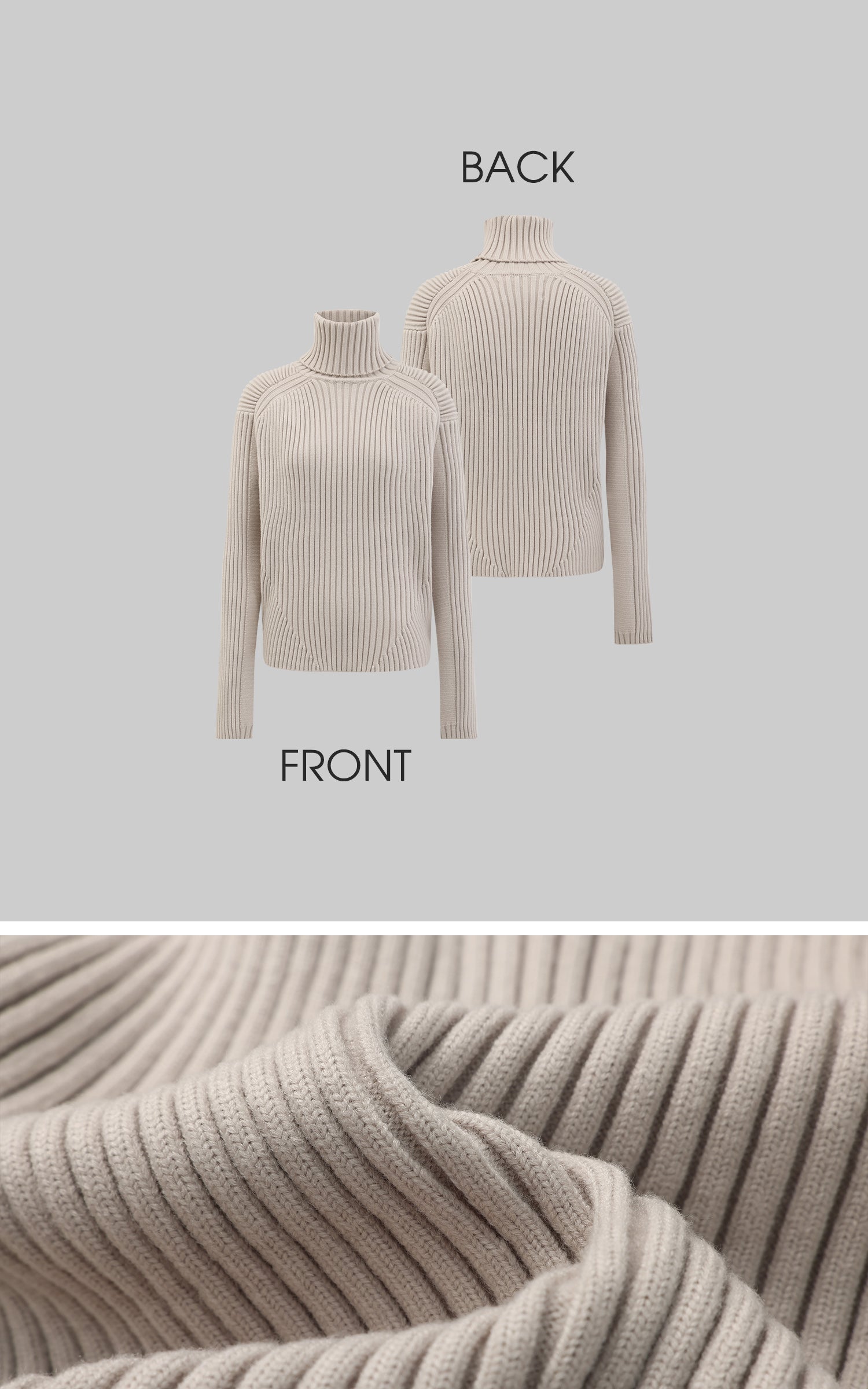 Rase le sol Ribbed High-Neck Sweater - PINKPARKS