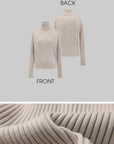 Rase le sol Ribbed High-Neck Sweater - PINKPARKS