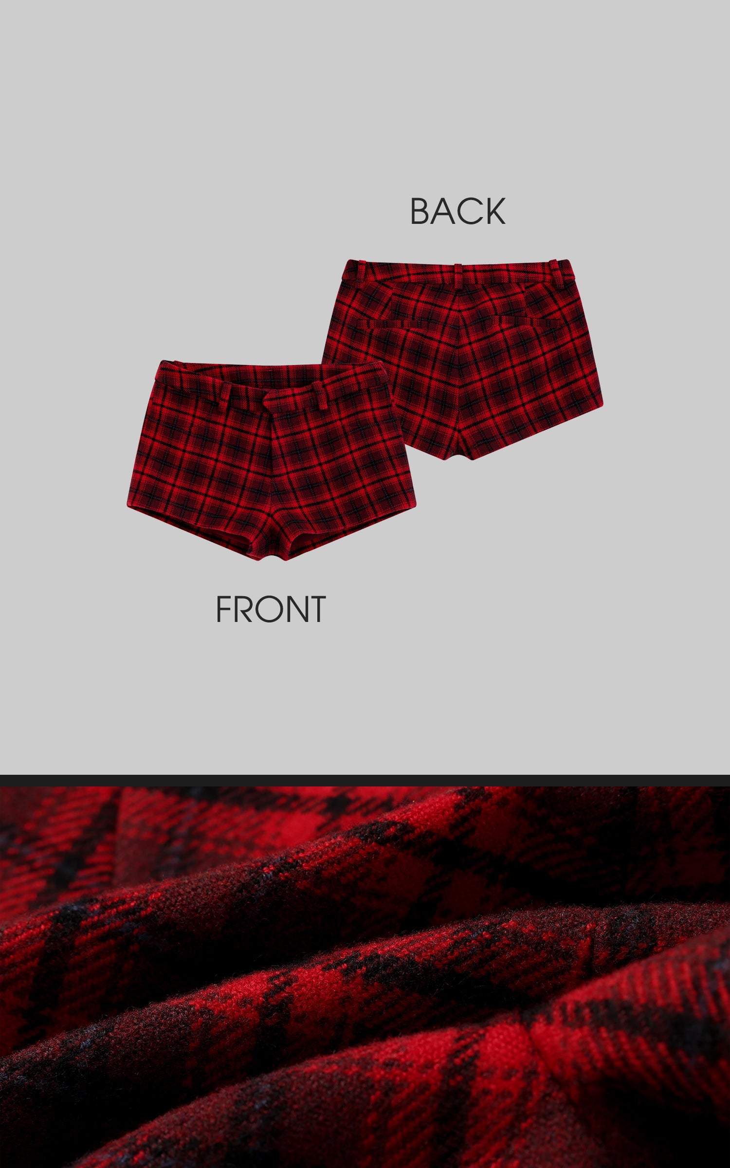WARDEN EDGE Tartan Plaid Mini Shorts - PINKPARKS