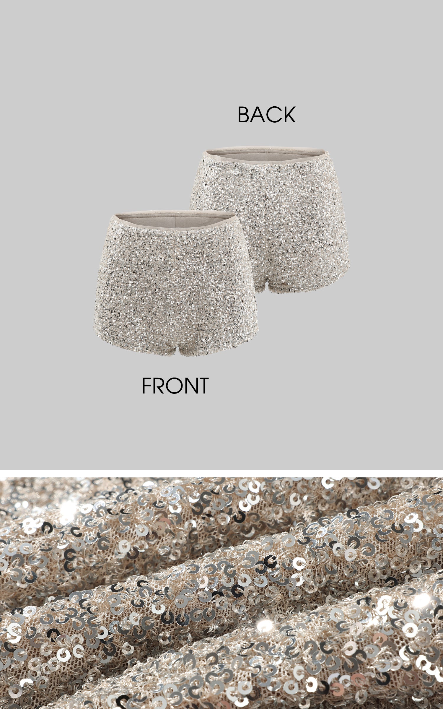 ROVENTE スパンコールブラ付きディープVニットトップ＆ショーツセット