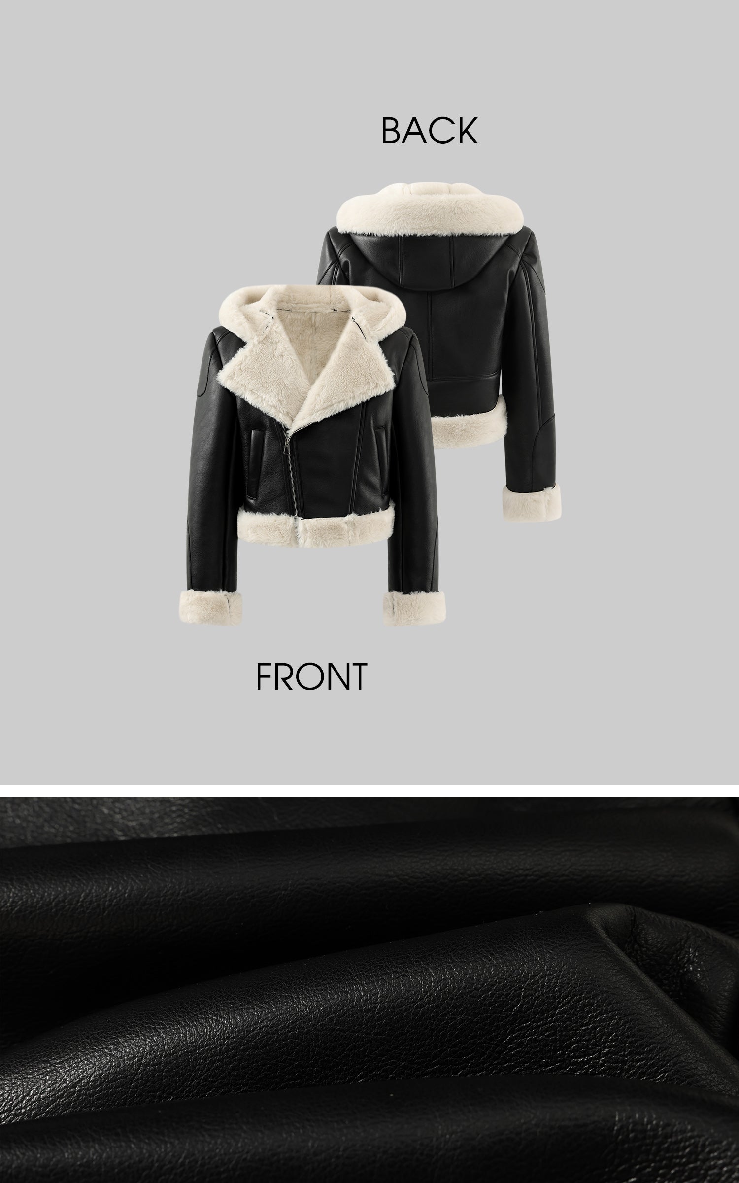 WARDEN EDGE フェイクシアリング クロップドフードジャケット