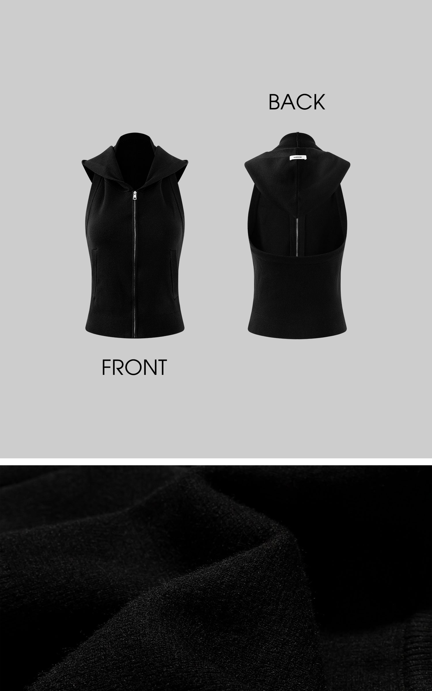 WARDEN EDGE ニットジップフード付きベスト