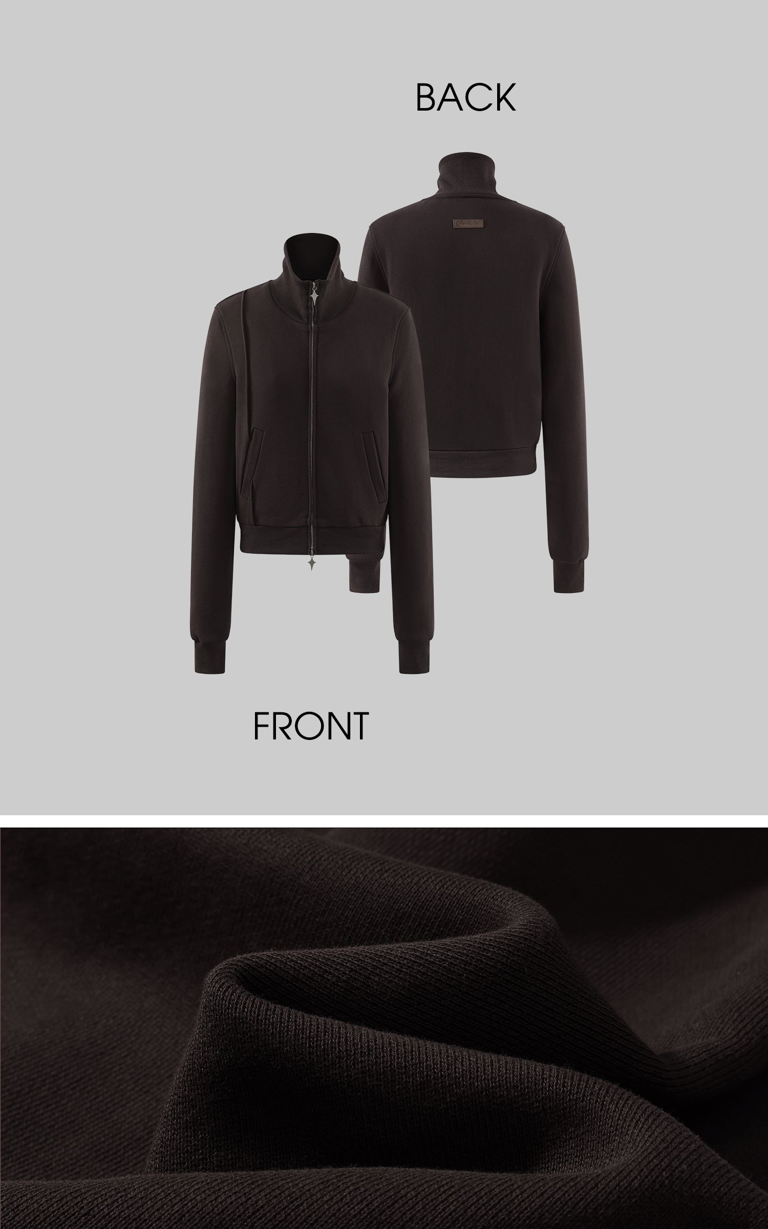 Rase le sol ジップカラー スウェットジャケットとパネルマキシスカートセット