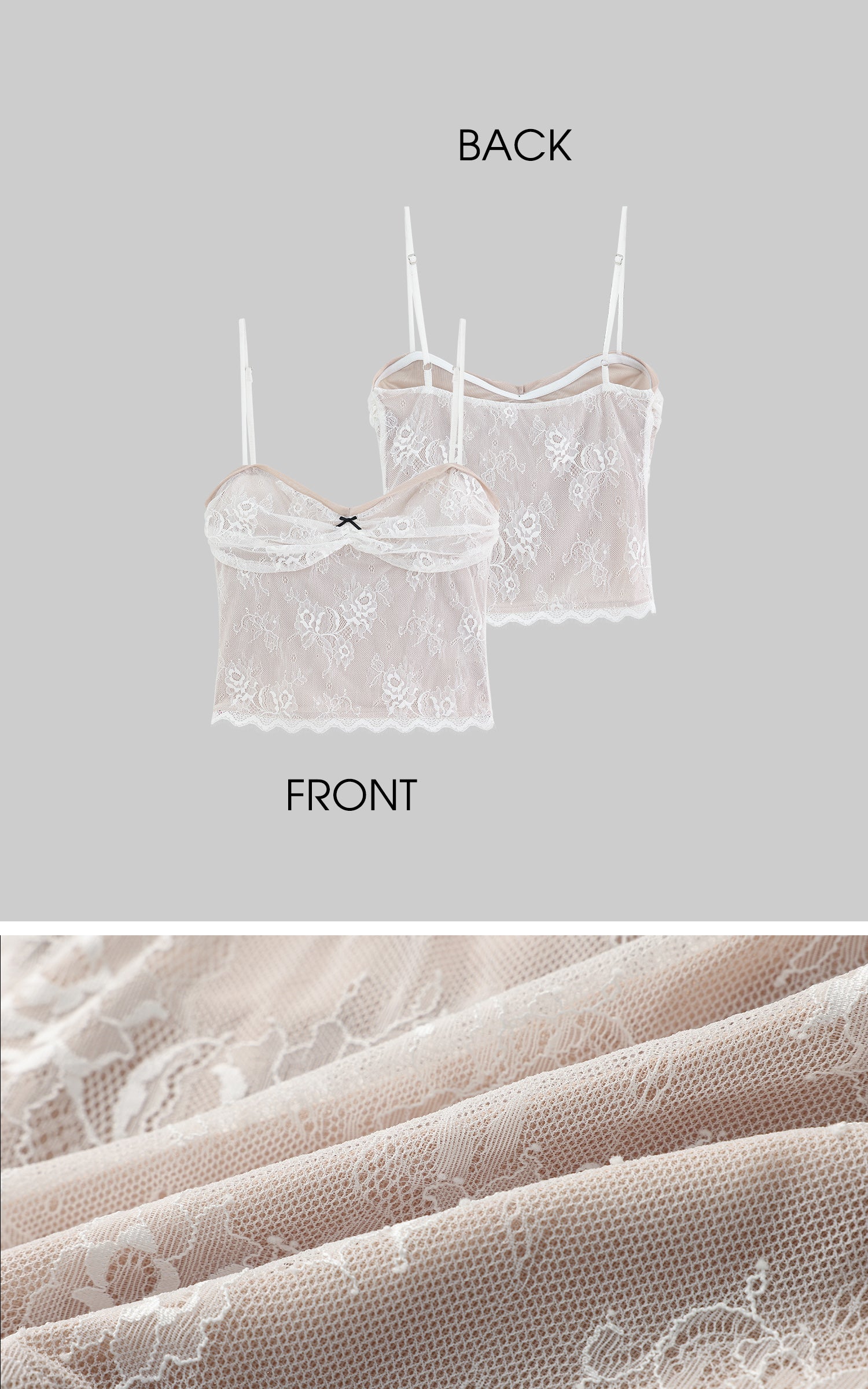 ROVENTE Lace Sheer Camisole - PINKPARKS