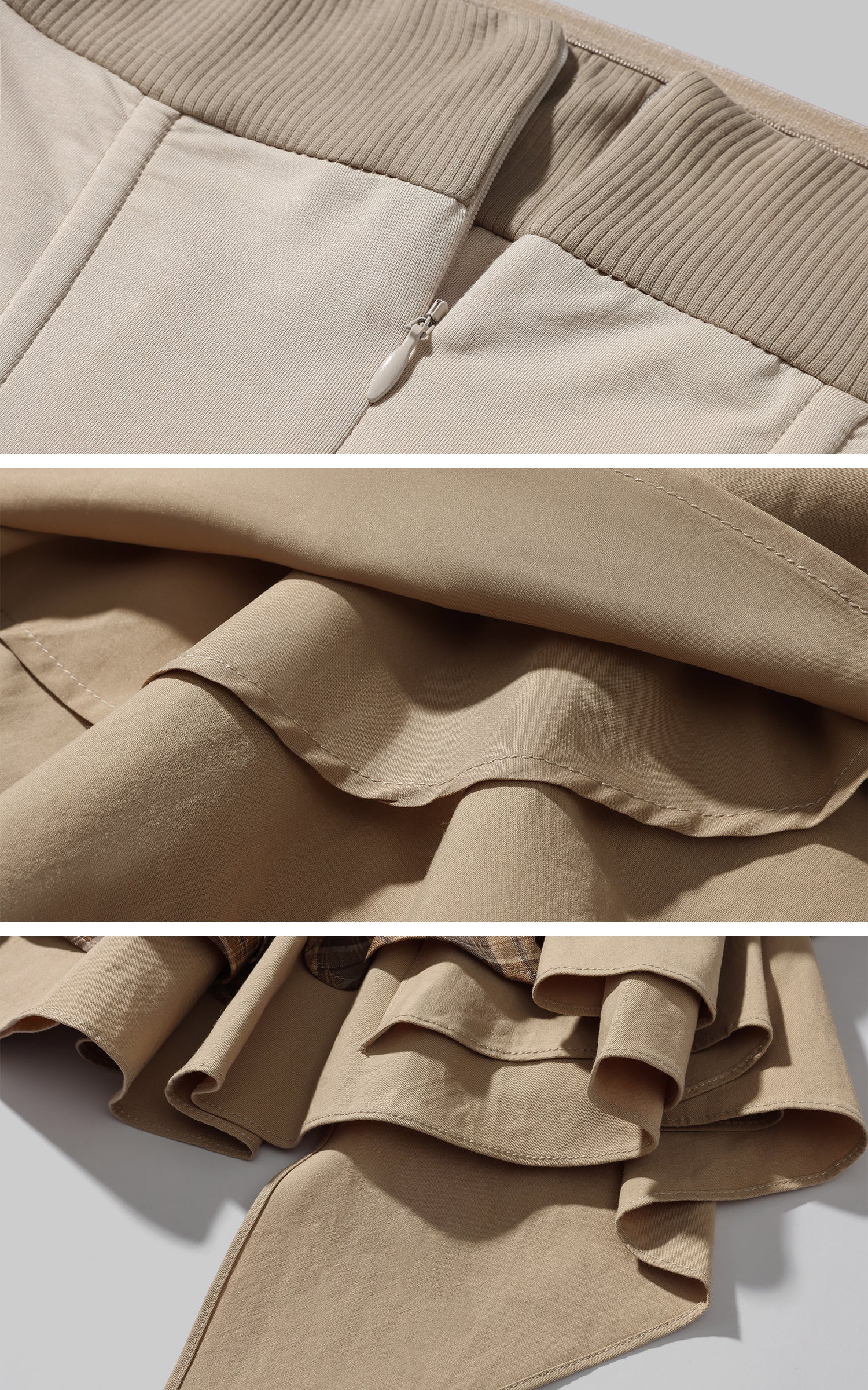 WARDEN EDGE Corset Mini Dress with Plaid Layers - PINKPARKS