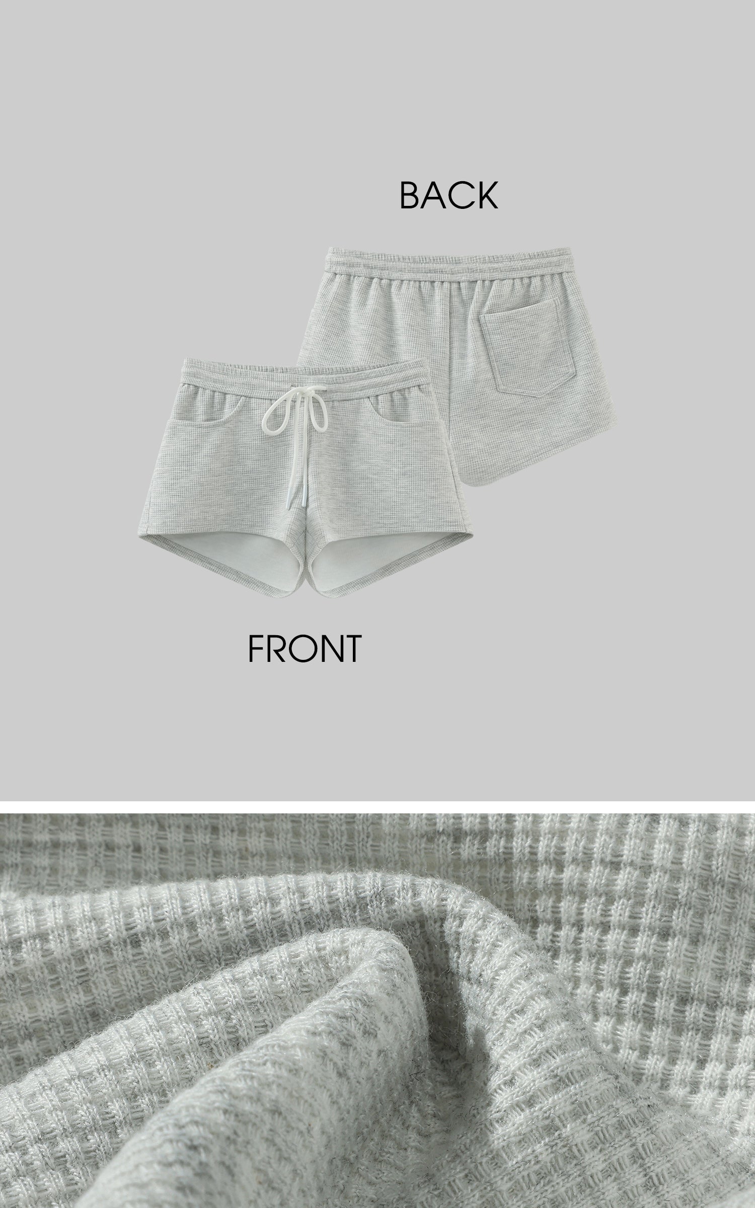 WARDEN EDGE ドローストリングウエスト付きワッフルニットラウンジショーツ