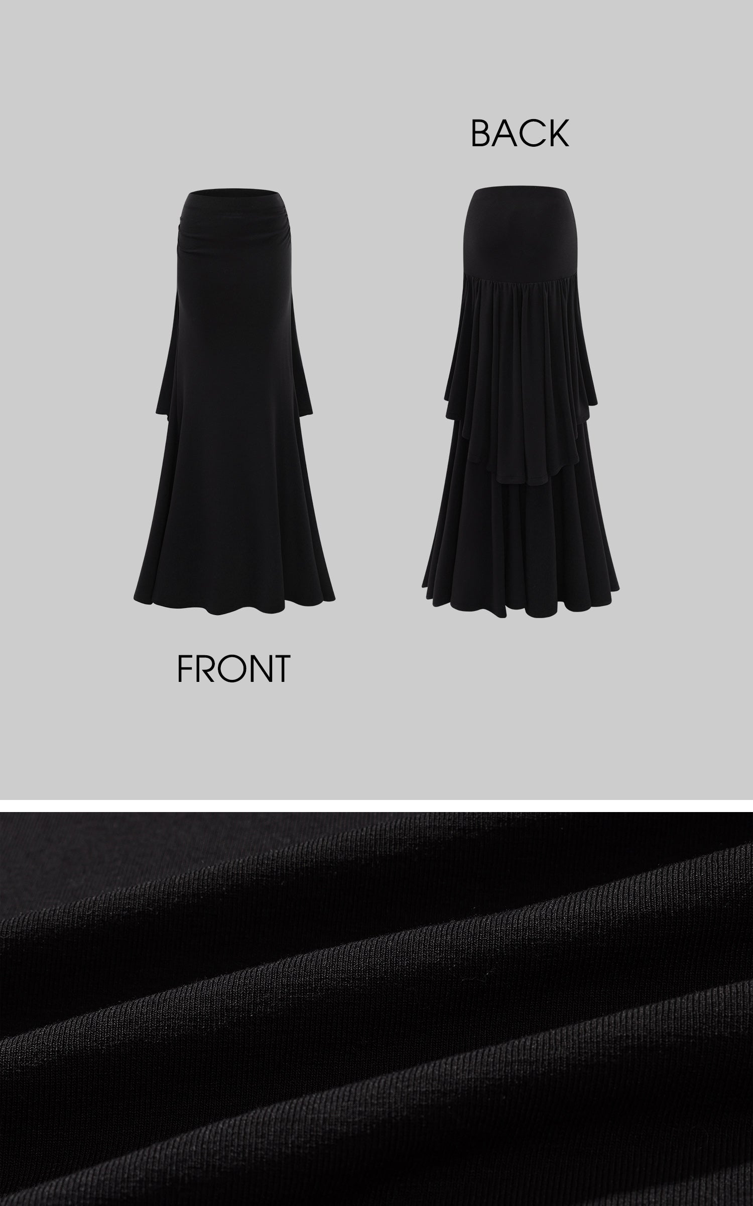 Rase le sol パネル切替アシンメトリードレープヘムマキシスカート