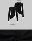 WARDEN EDGE Black Two-Layered Long Sleeve Top - PINKPARKS