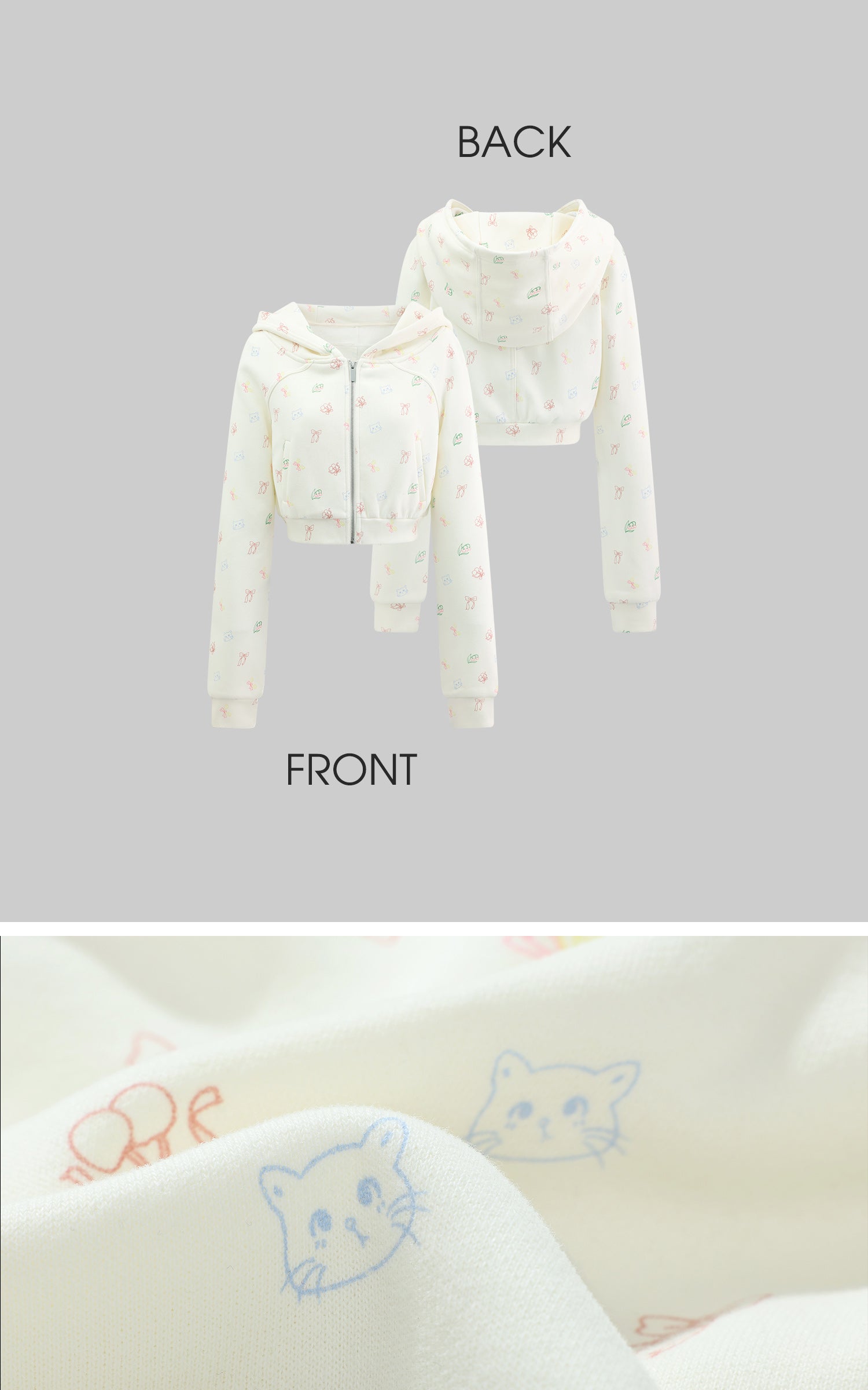 Rase le sol Cartoon Print Hoodie &amp; Sweatpants Set - PINKPARKS