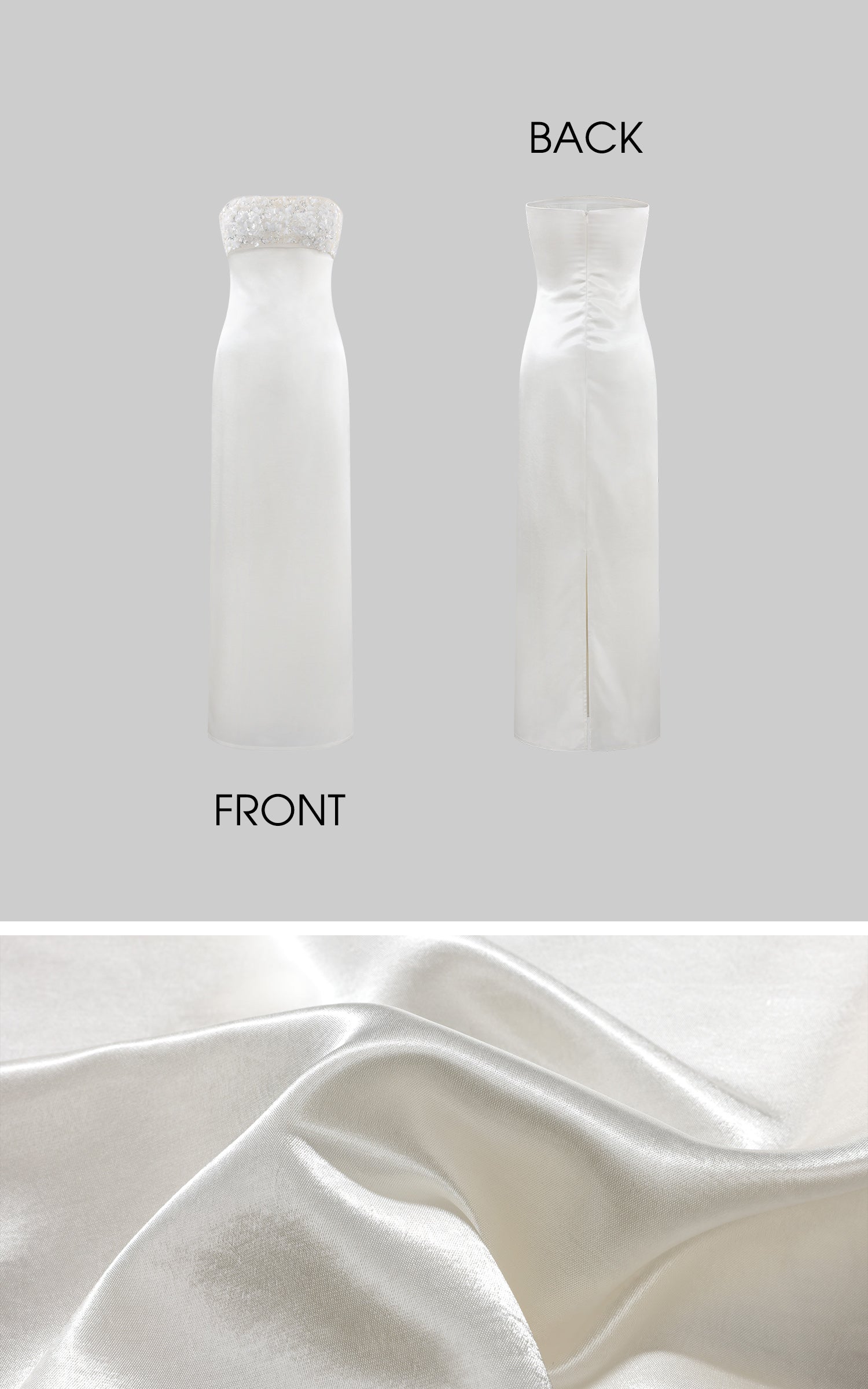 ROVENTE Sequin Strapless Dress with Shawl