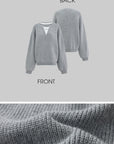 WARDEN EDGE Layered V-Neck Knit Sweater - PINKPARKS