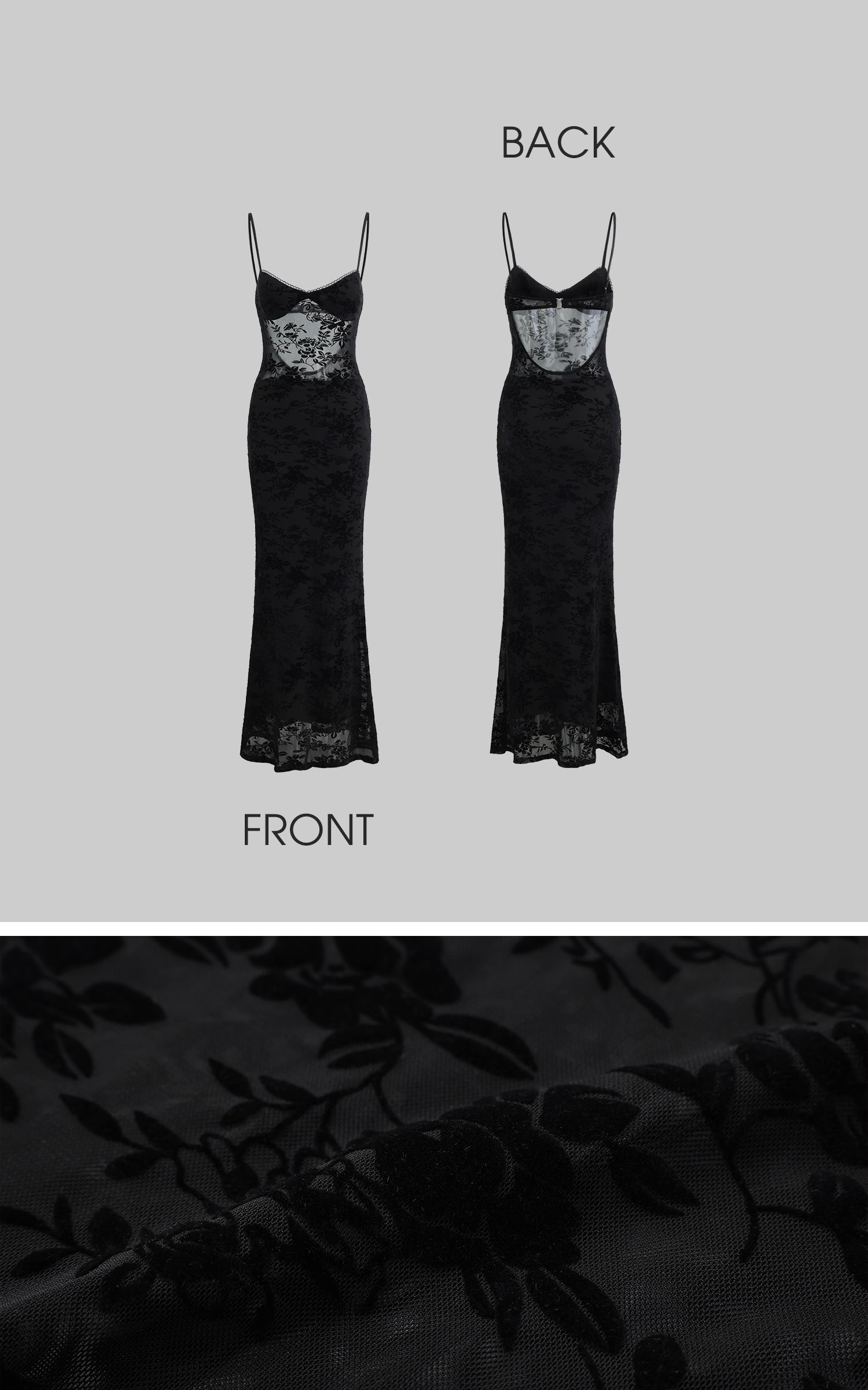 ROVENTE Sheer Velvet Maxi Dress - PINKPARKS