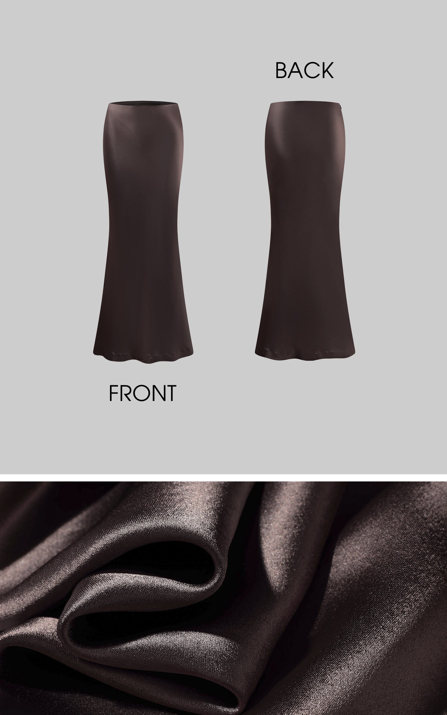 ROVENTE サテンローウエストマキシスカート