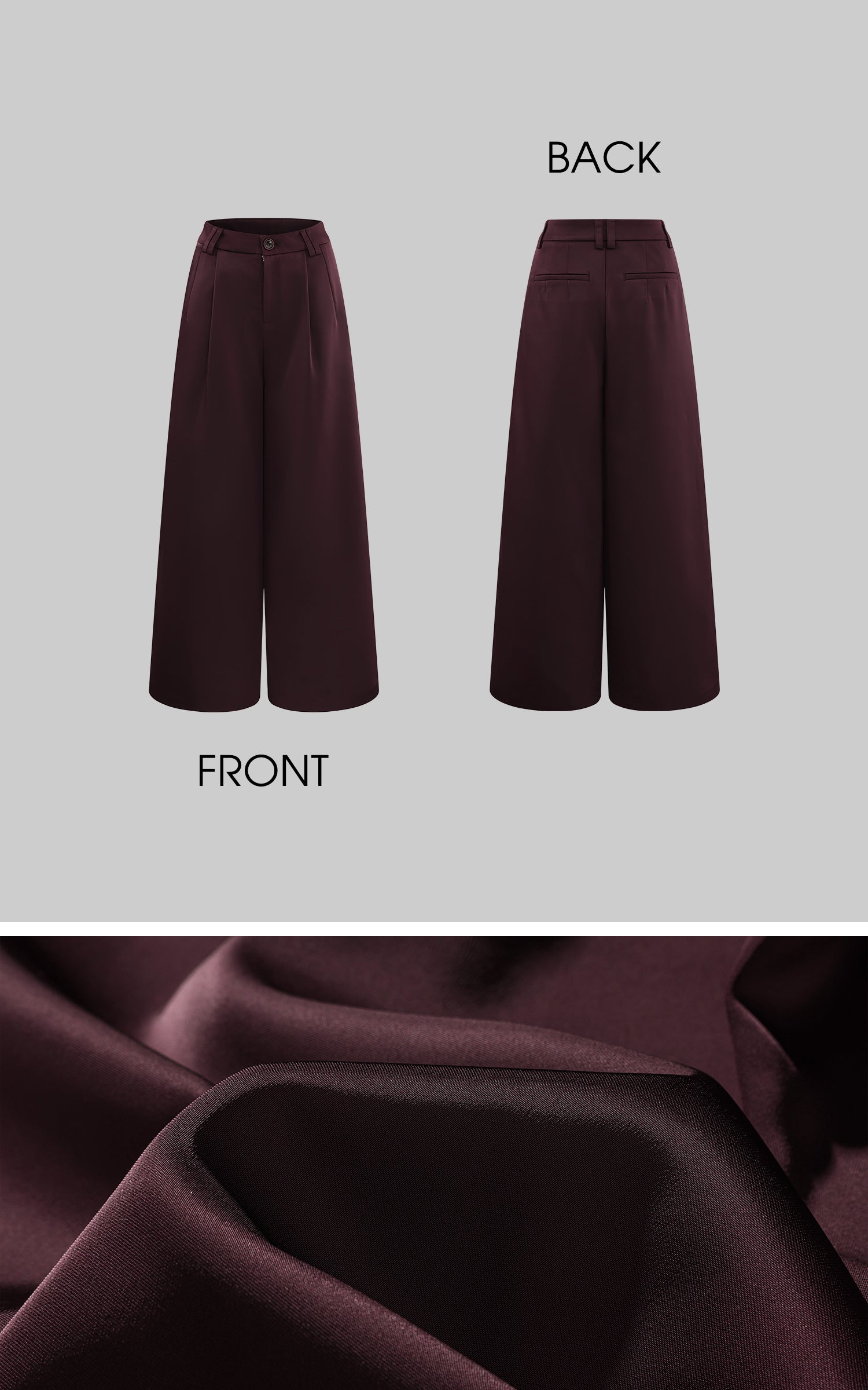 ROVENTE サテンワイドレッグトラウザーズ