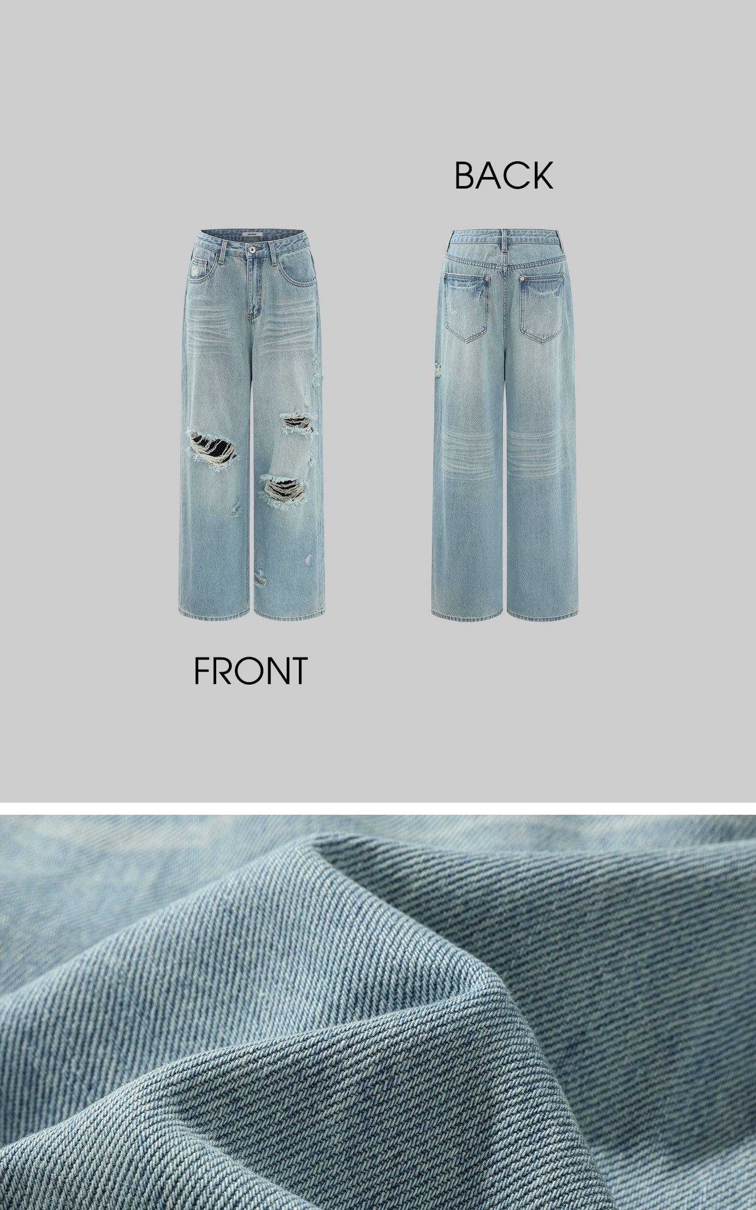 ROVENTE Distressed Wide-Leg Jeans - PINKPARKS