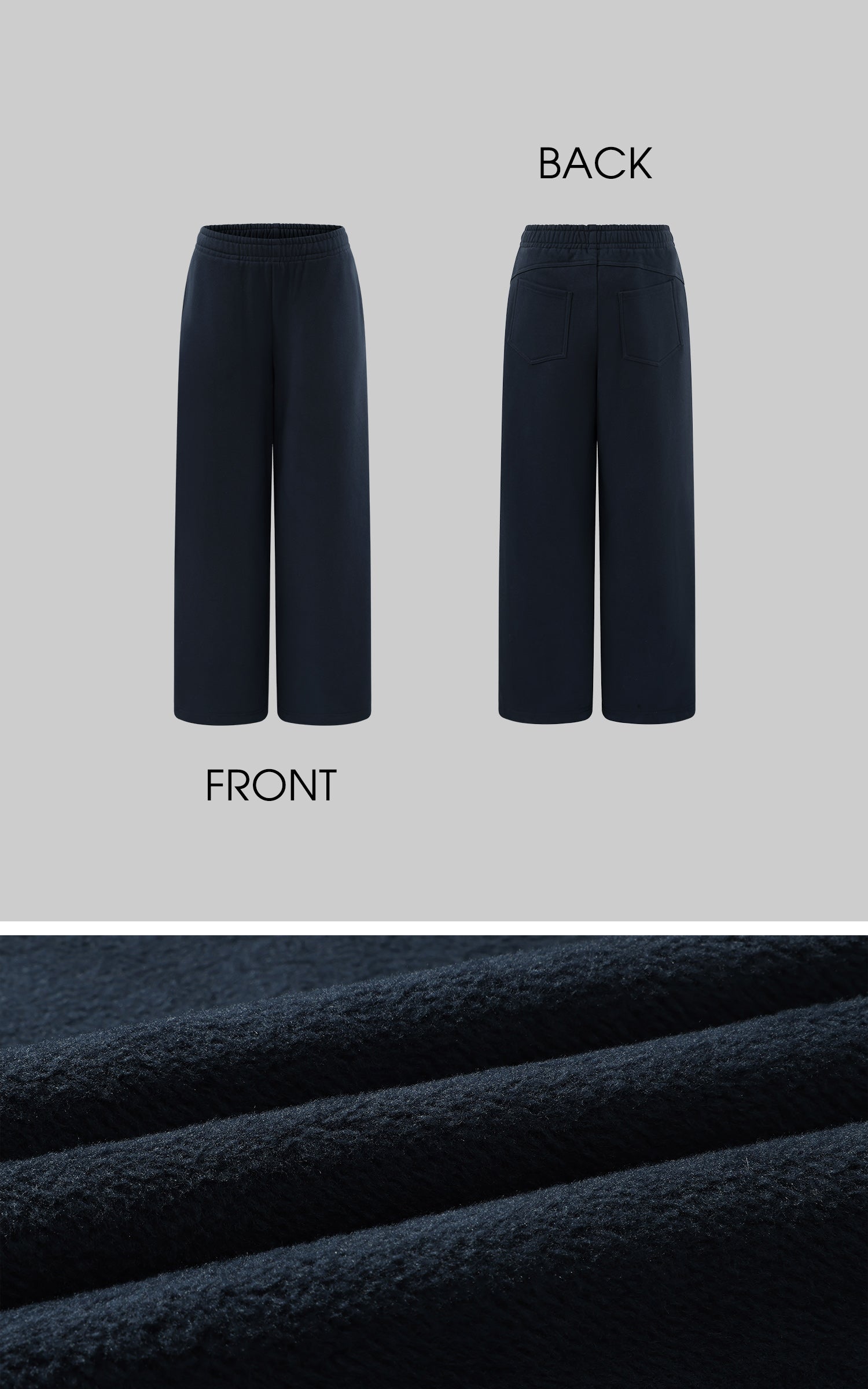 ROVENTE フリースジップフーディ &amp; ワイドレッグパンツセット