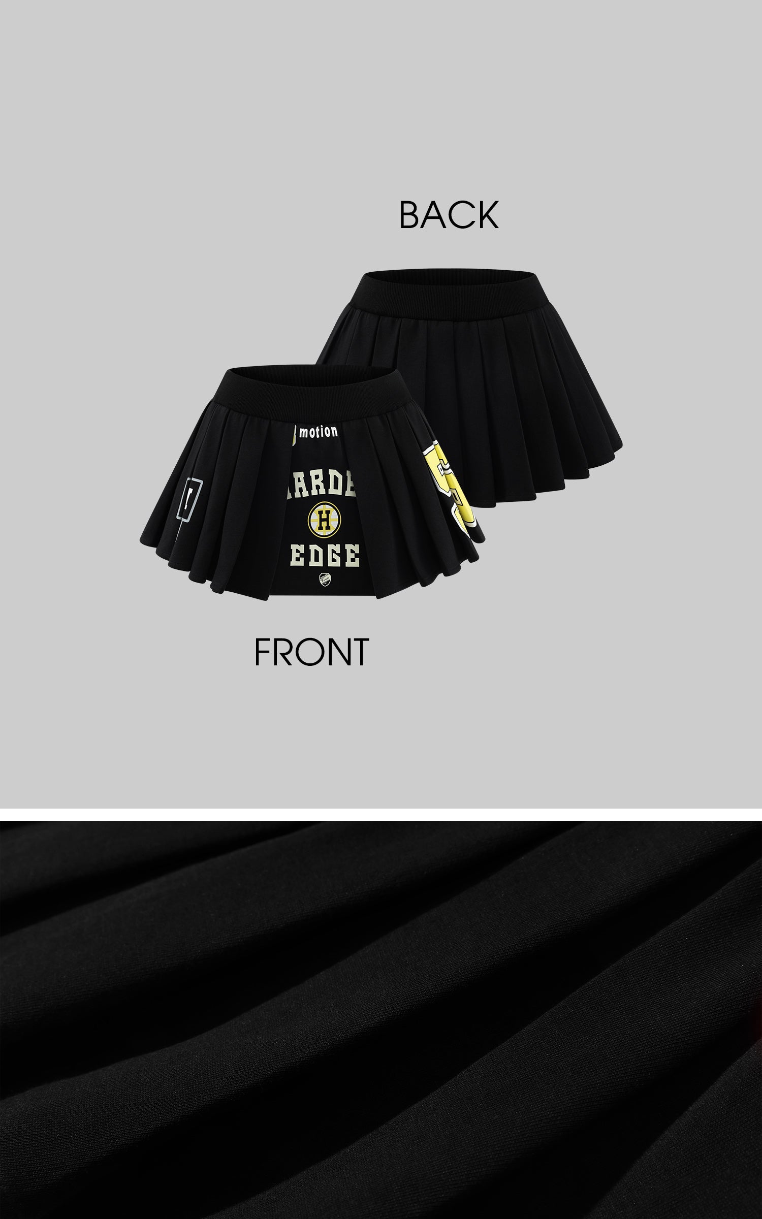 WARDEN EDGE グラフィックプリーツミニスカート
