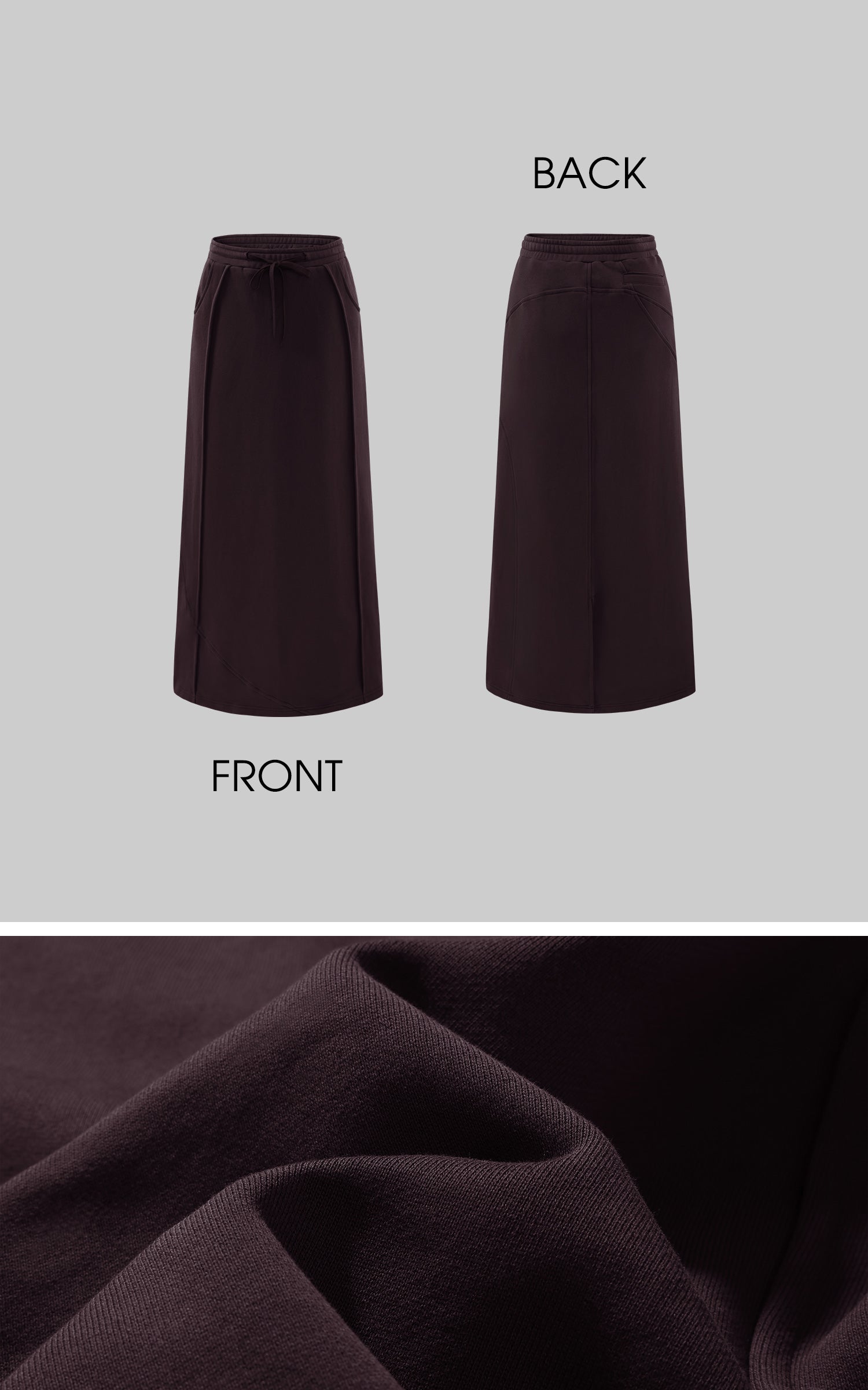 Rase le sol ジップカラー スウェットジャケットとパネルマキシスカートセット