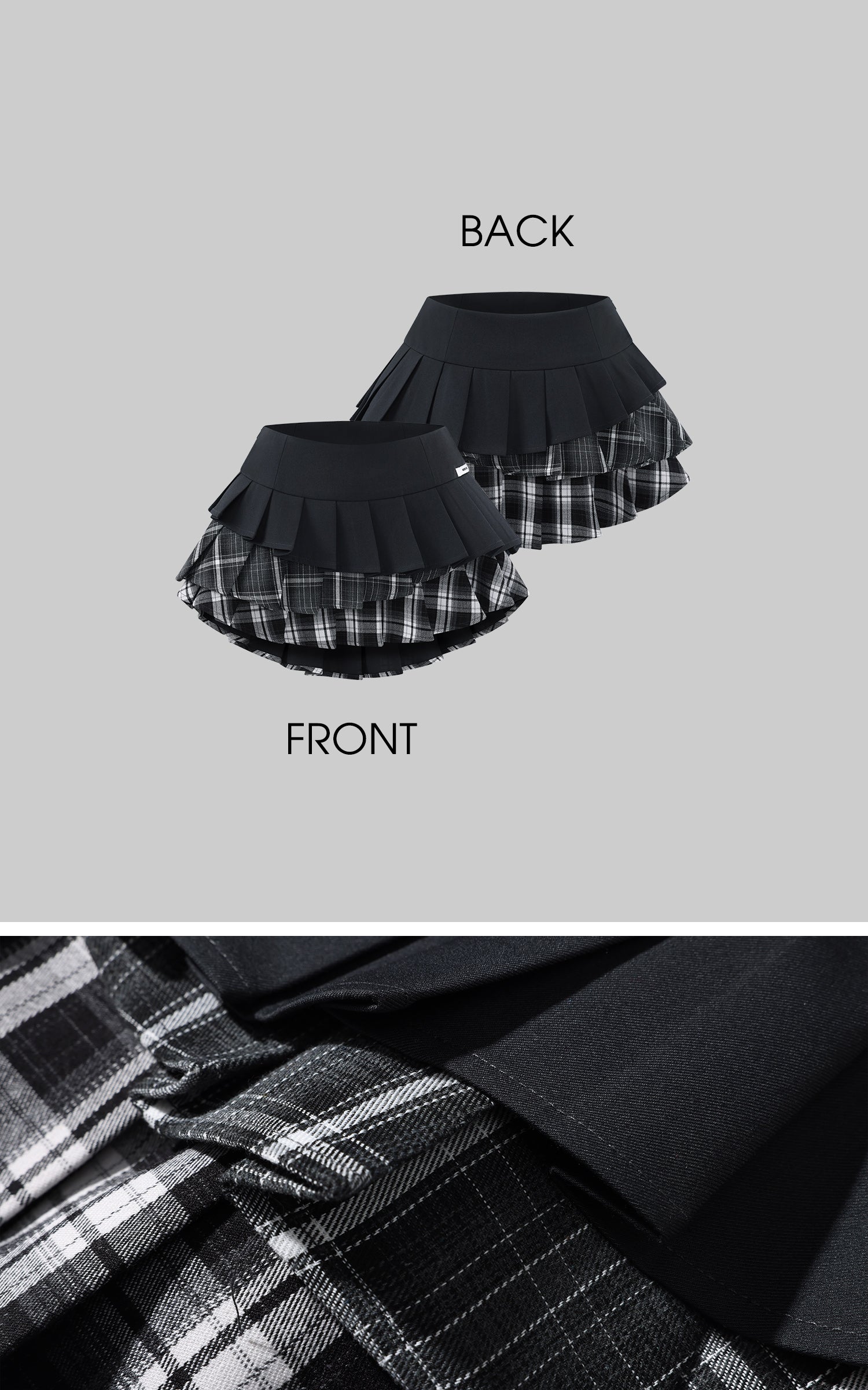 WARDEN EDGE レイヤードプリーツミニスカート