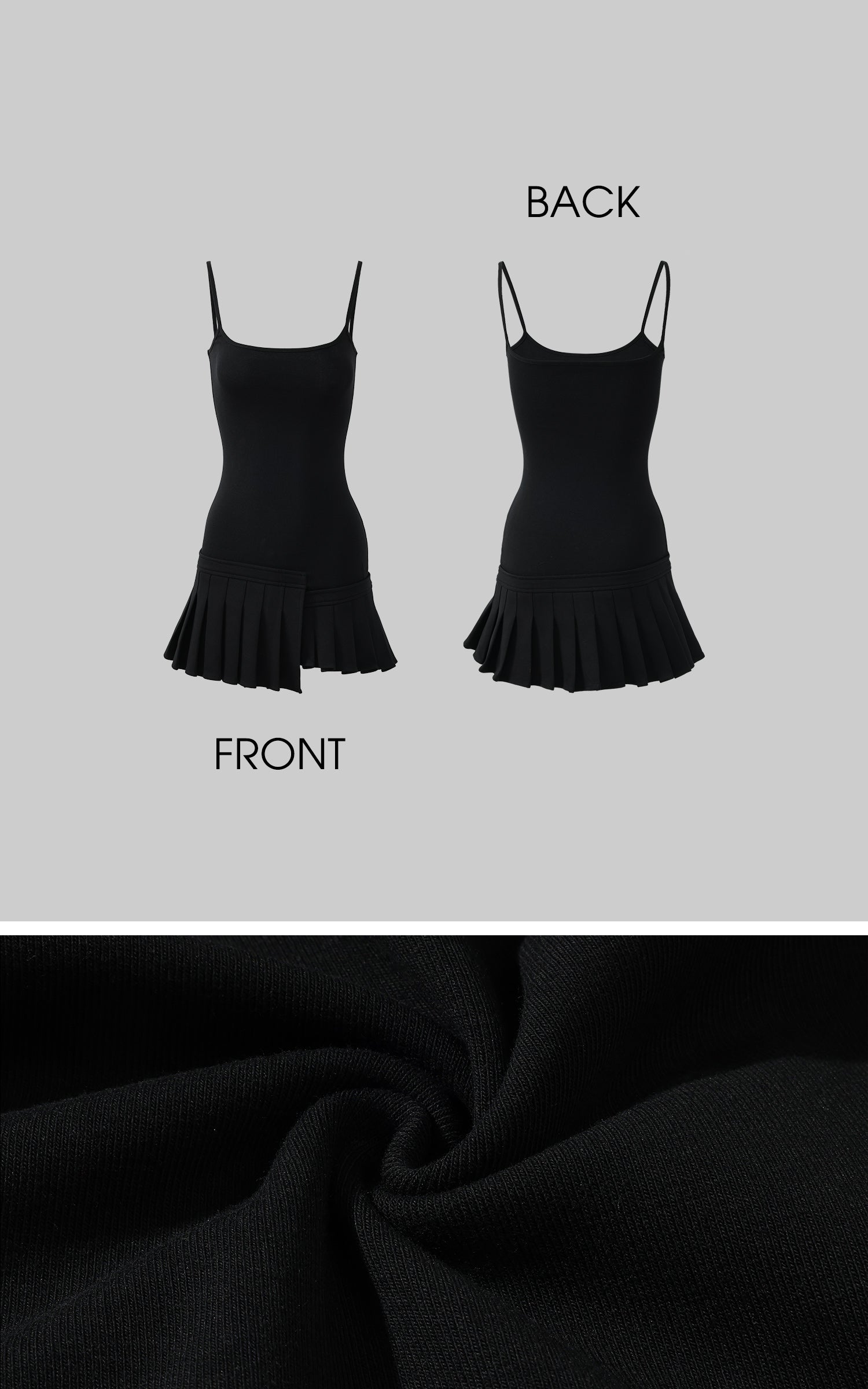 WARDEN EDGE Asym Pleated Rib Knit Mini Dress - PINKPARKS