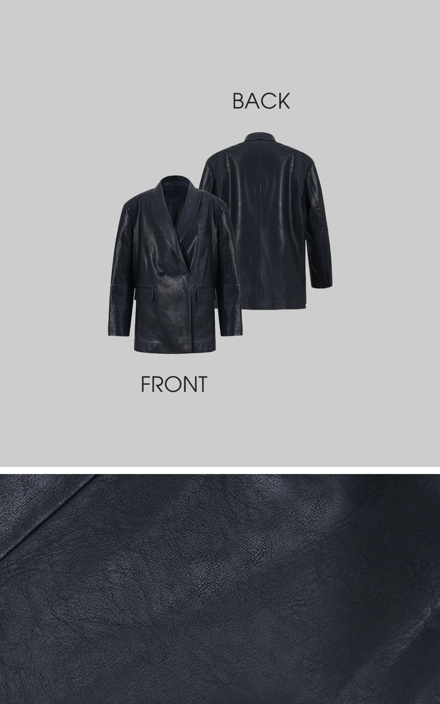 0122stepll オーバーサイズフェイクレザーブレザー