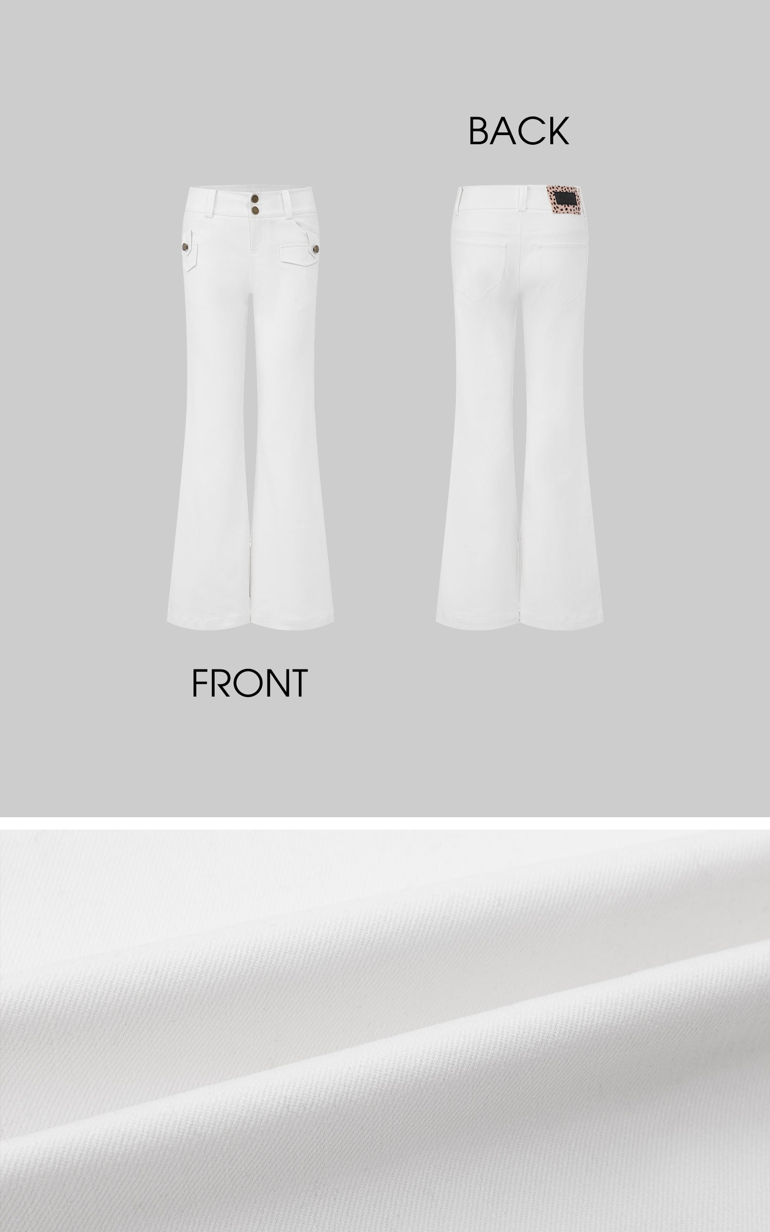 IAMXIAA ポケットディテール付きローライズフレアパンツ