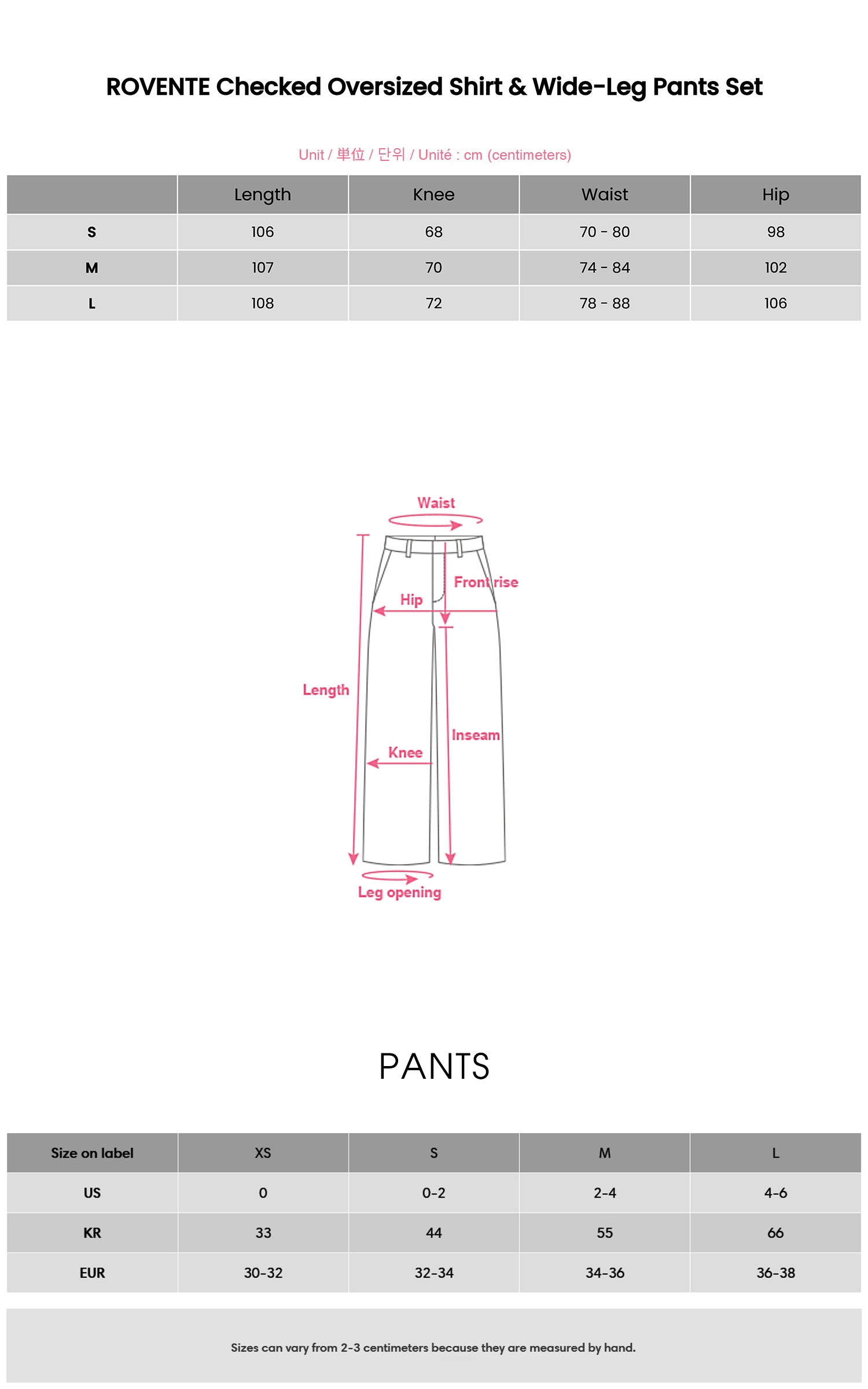 ROVENTE チェックオーバーサイズシャツ &amp; ワイドレッグパンツセット