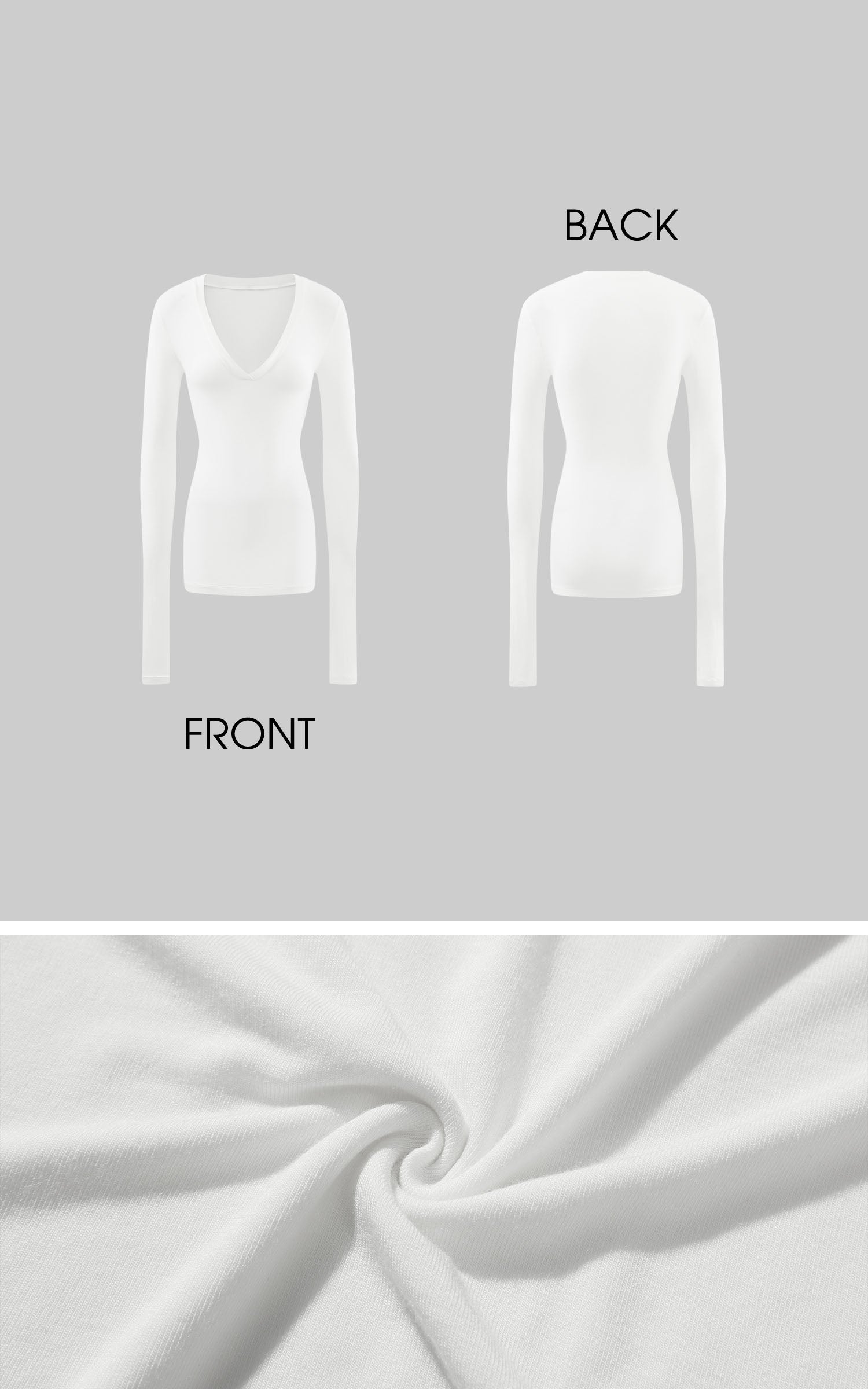 0122stepll ディープVロングスリーブトップ