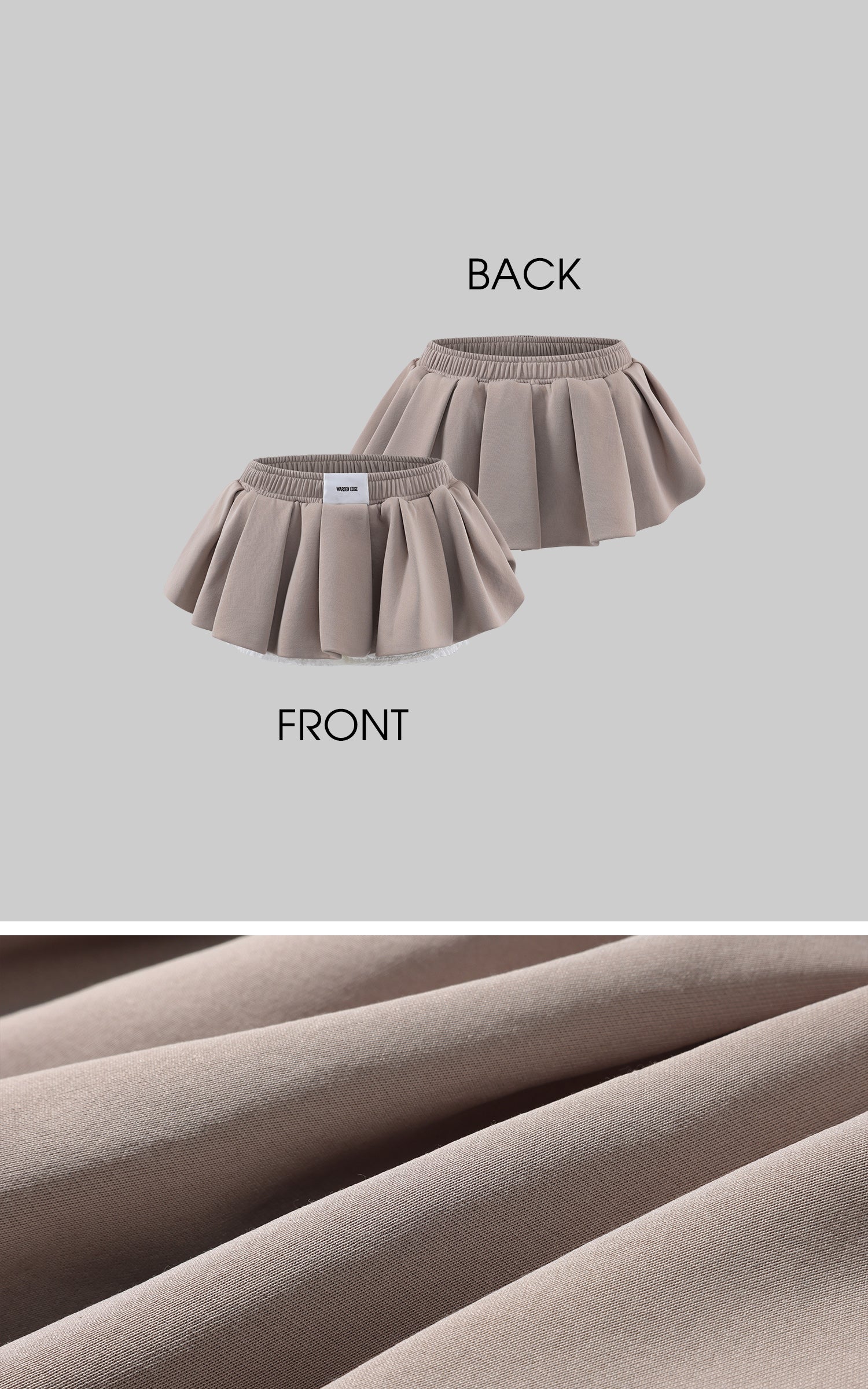 WARDEN EDGE Bow Hood Cropped Zip Hoodie and Pleated Mini Skirt Set