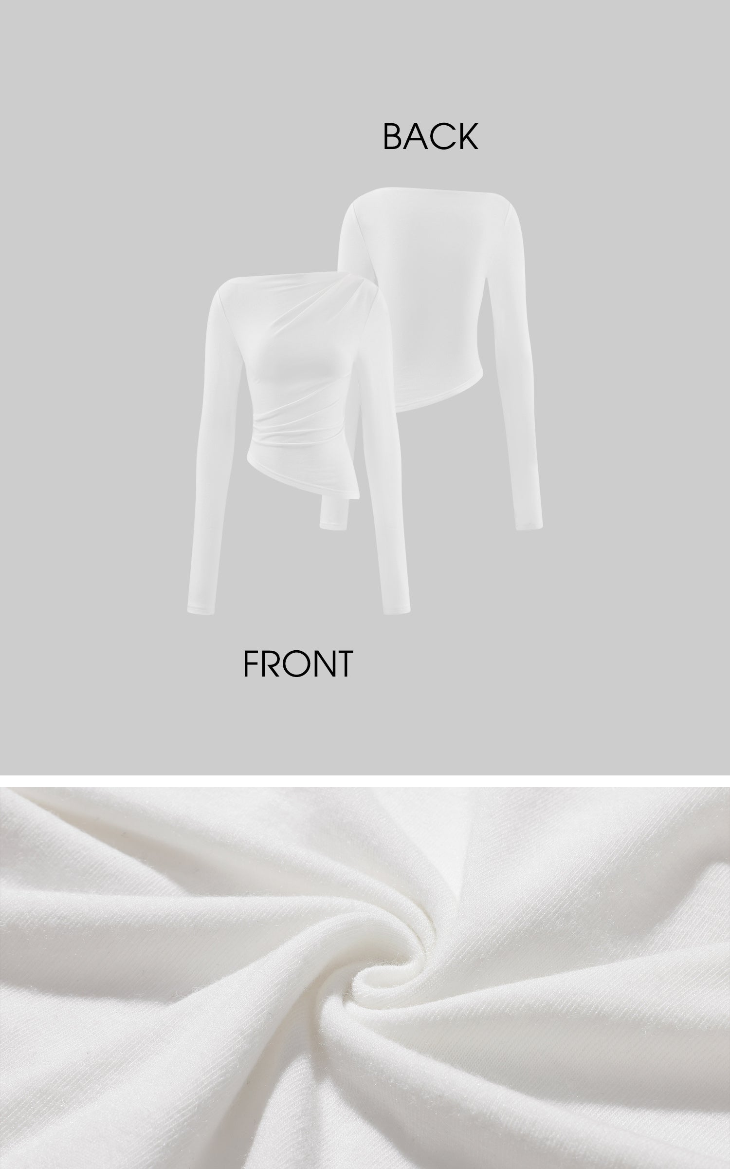 アシンメトリーネック フィット長袖Tシャツ