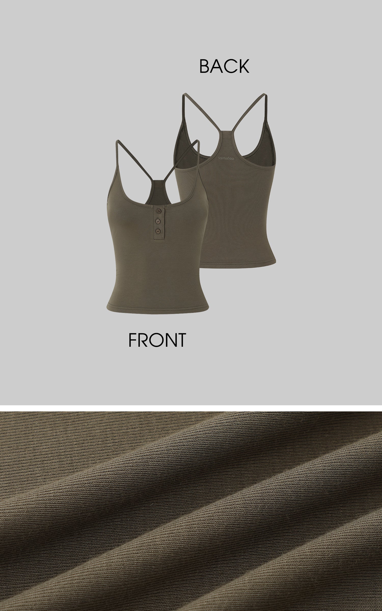 IAMXIAA リブボタンタンク＆ワイドレッグドローストリングパンツ2点セット