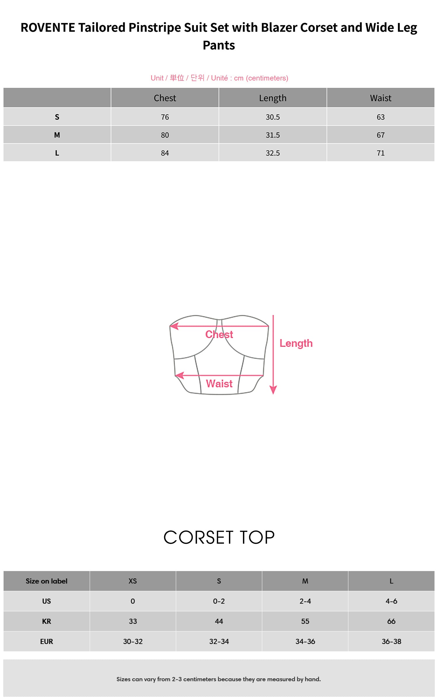 ROVENTE ブレザービスチェ＆ワイドパンツ付きテーラードピンストライプスーツセット