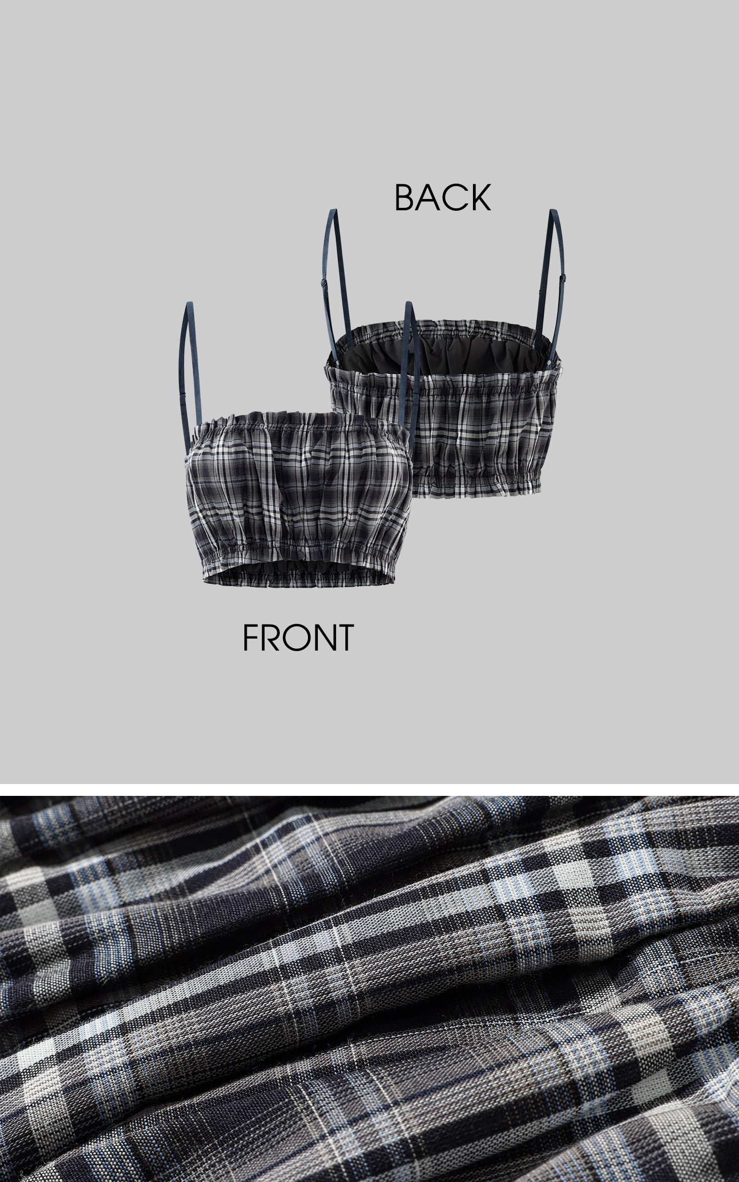 WARDEN EDGE チェック柄フード付きシャツジャケット＆お揃いチェック柄チューブトップセット