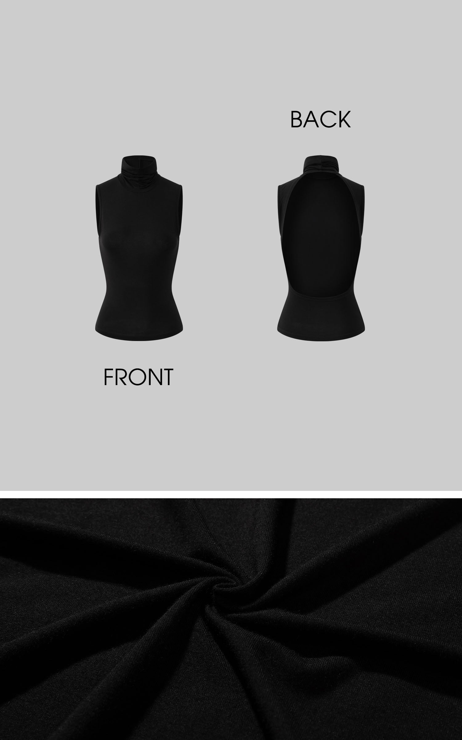 0122stepll バックレスハイネックノースリーブトップ