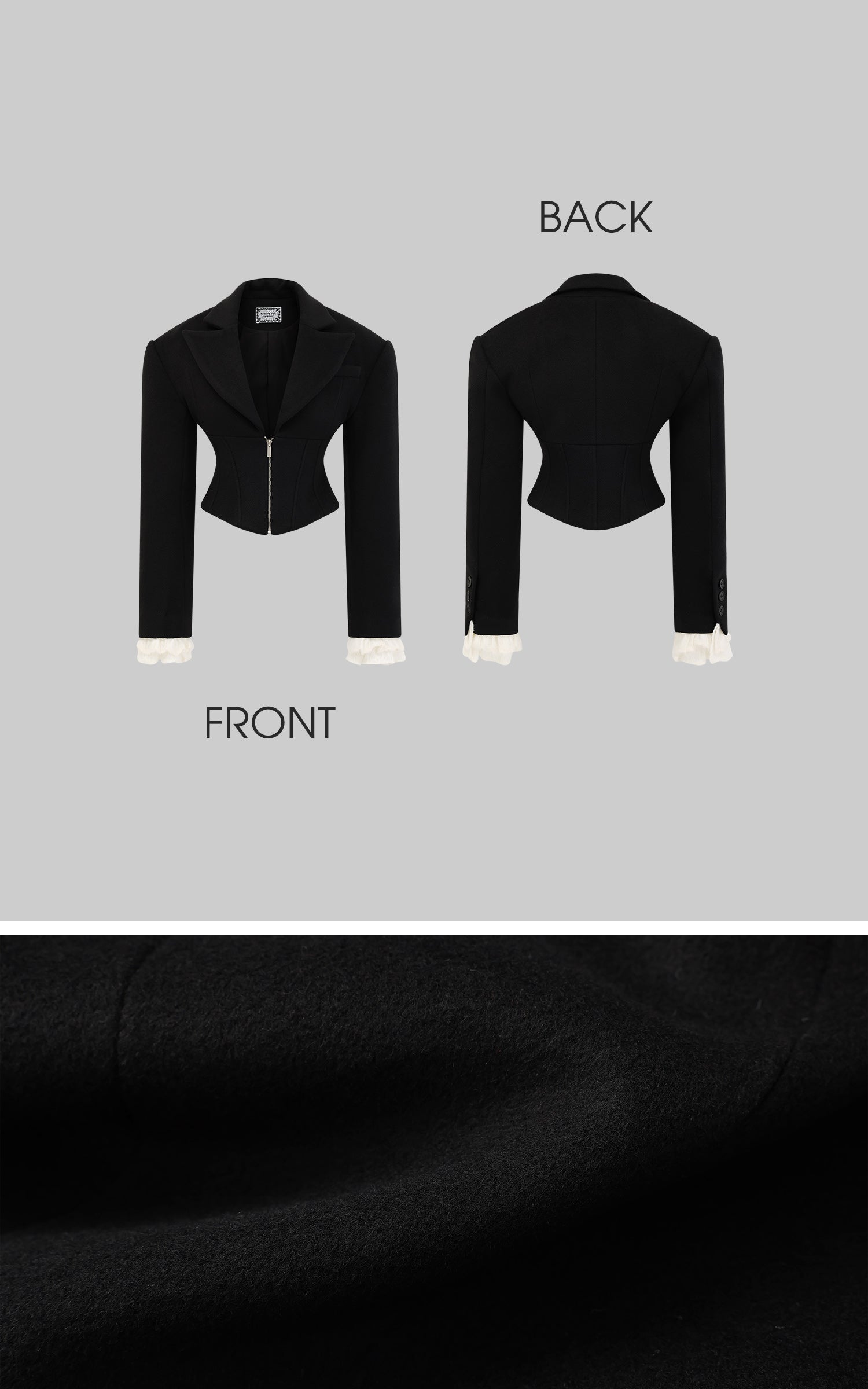 Rase le sol Waist-Tied Wool Blazer &amp; Shorts Set - PINKPARKS