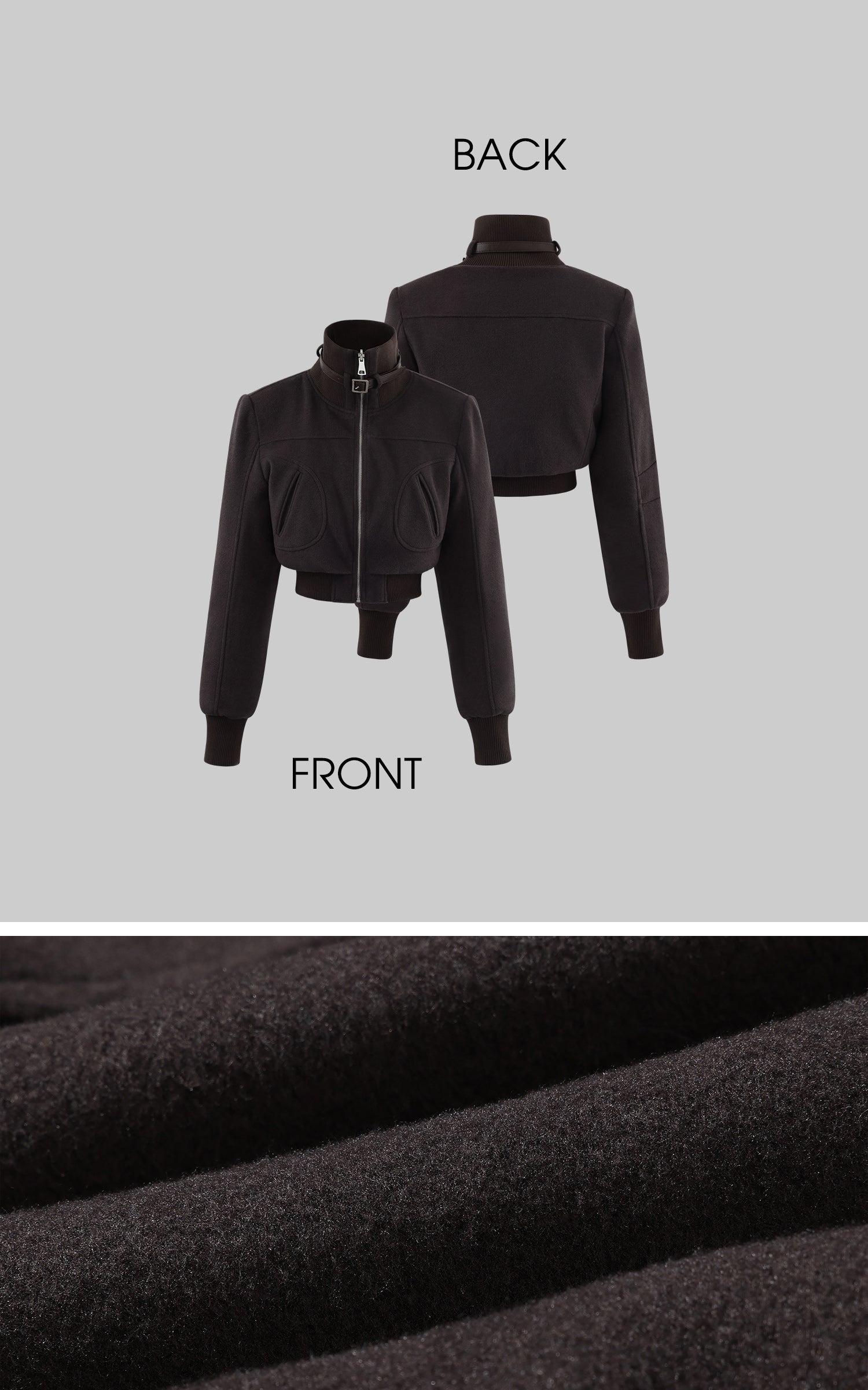 WARDEN EDGE ベルトディテール付きリバーシブルハイネックジャケット