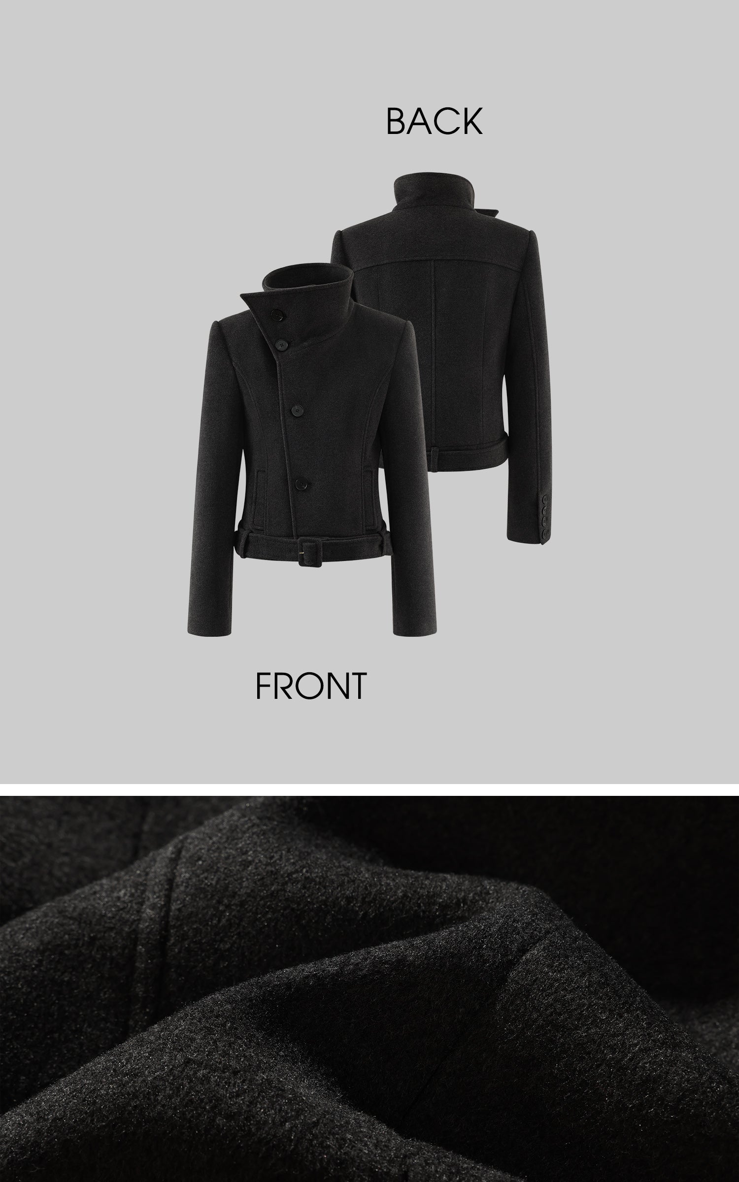 WARDEN EDGE ストラクチャードクロップドウールコートとプリーツミニスカートセット