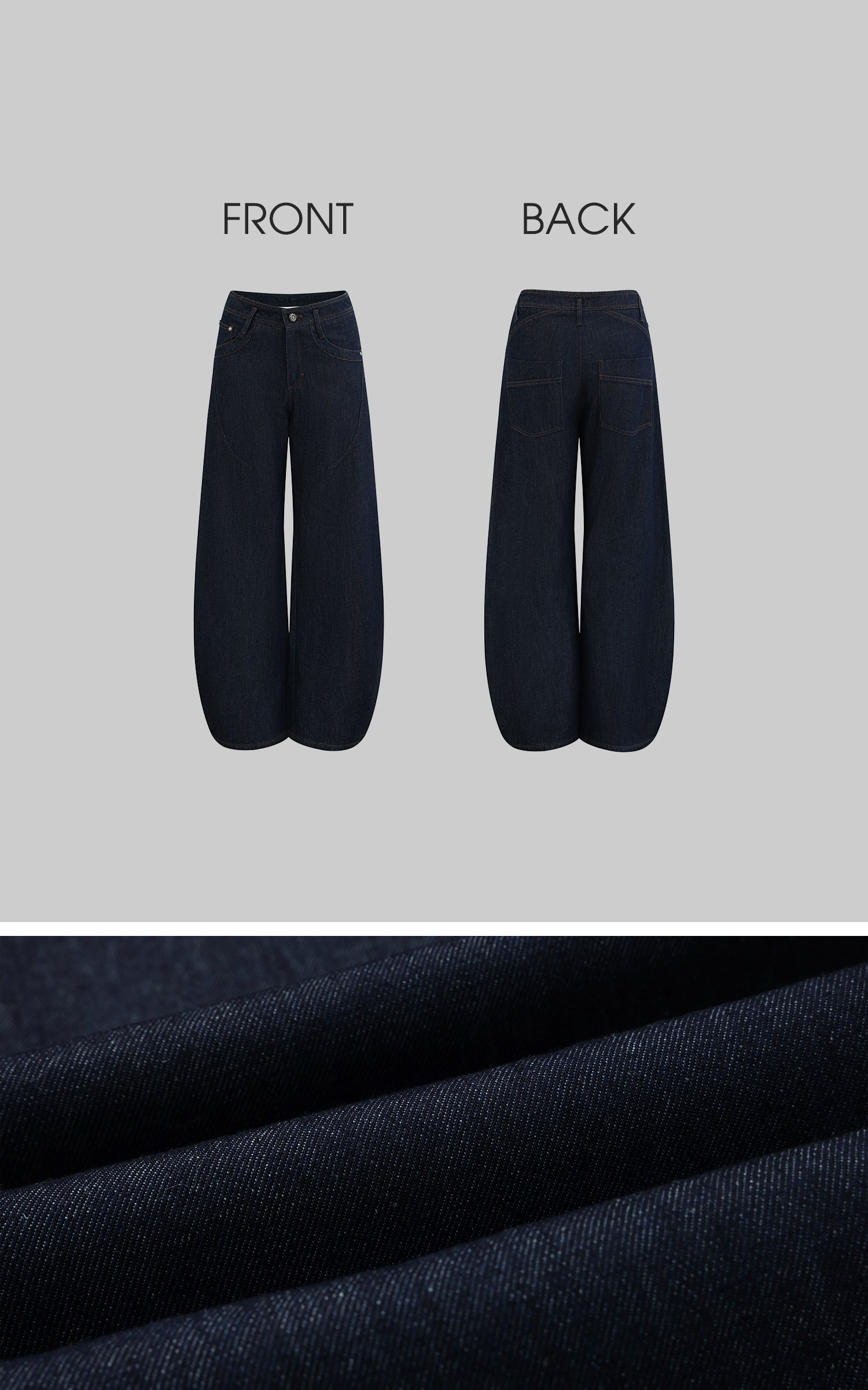 ROVENTE Sculpted Balloon Denim Trousers - PINKPARKS